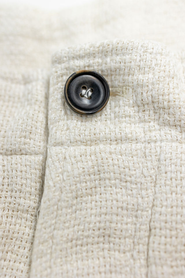 Hansen Garments Bobby Wide Pleated Trousers - Off White Gauze