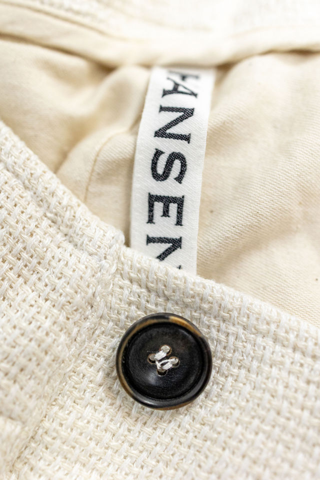 Hansen Garments Bobby Wide Pleated Trousers - Off White Gauze