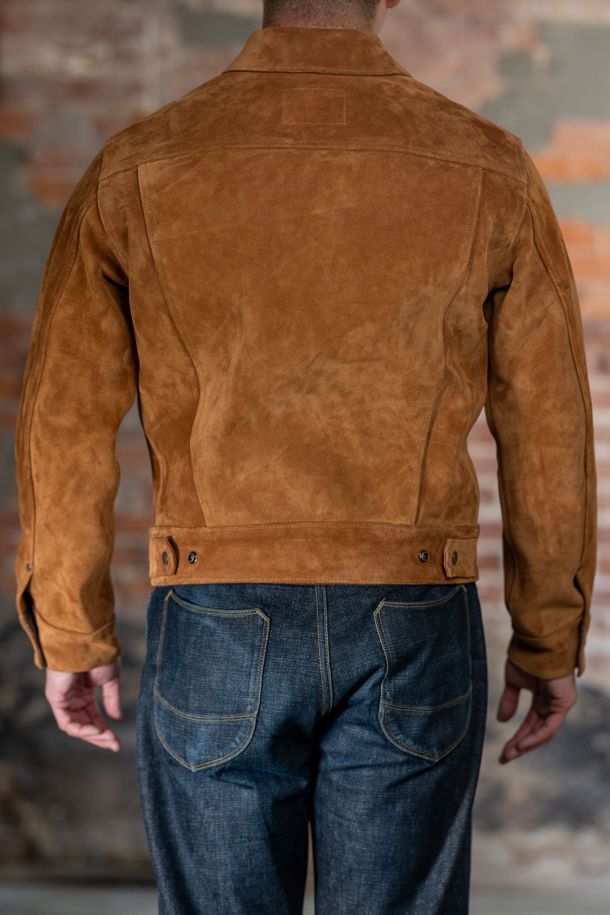 Freenote Cloth High Low Leather Jacket - 1.4mm Tobacco Suede