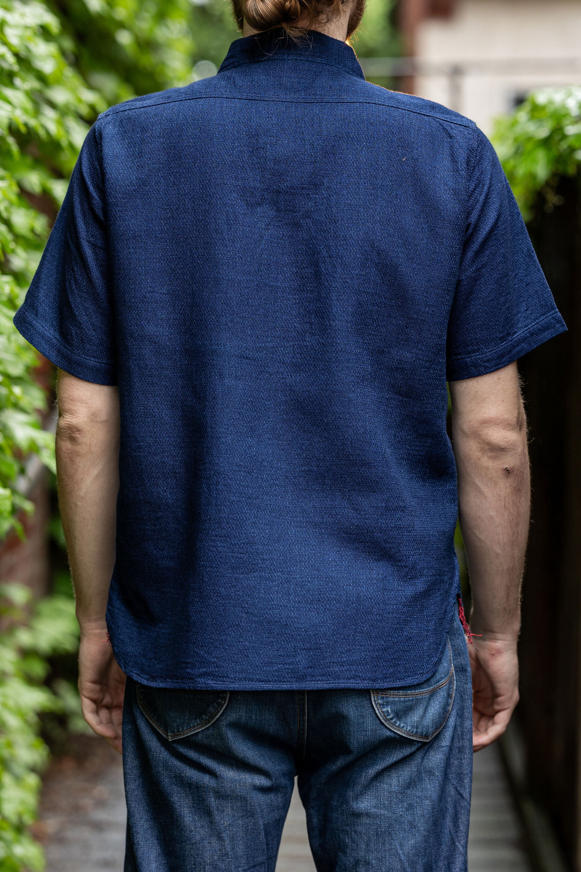 Iron Heart IHSH-417-IND 5oz Double Gauze Short Sleeved Work Shirt - Indigo