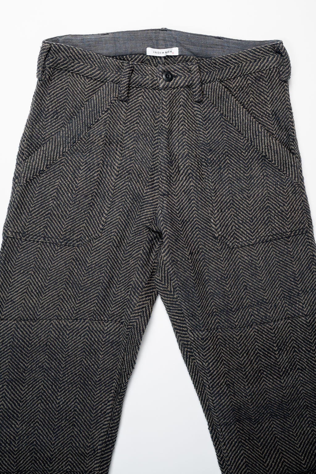 Indi + Ash Isaac Pant - Iron/Charcoal Handspun Herringbone