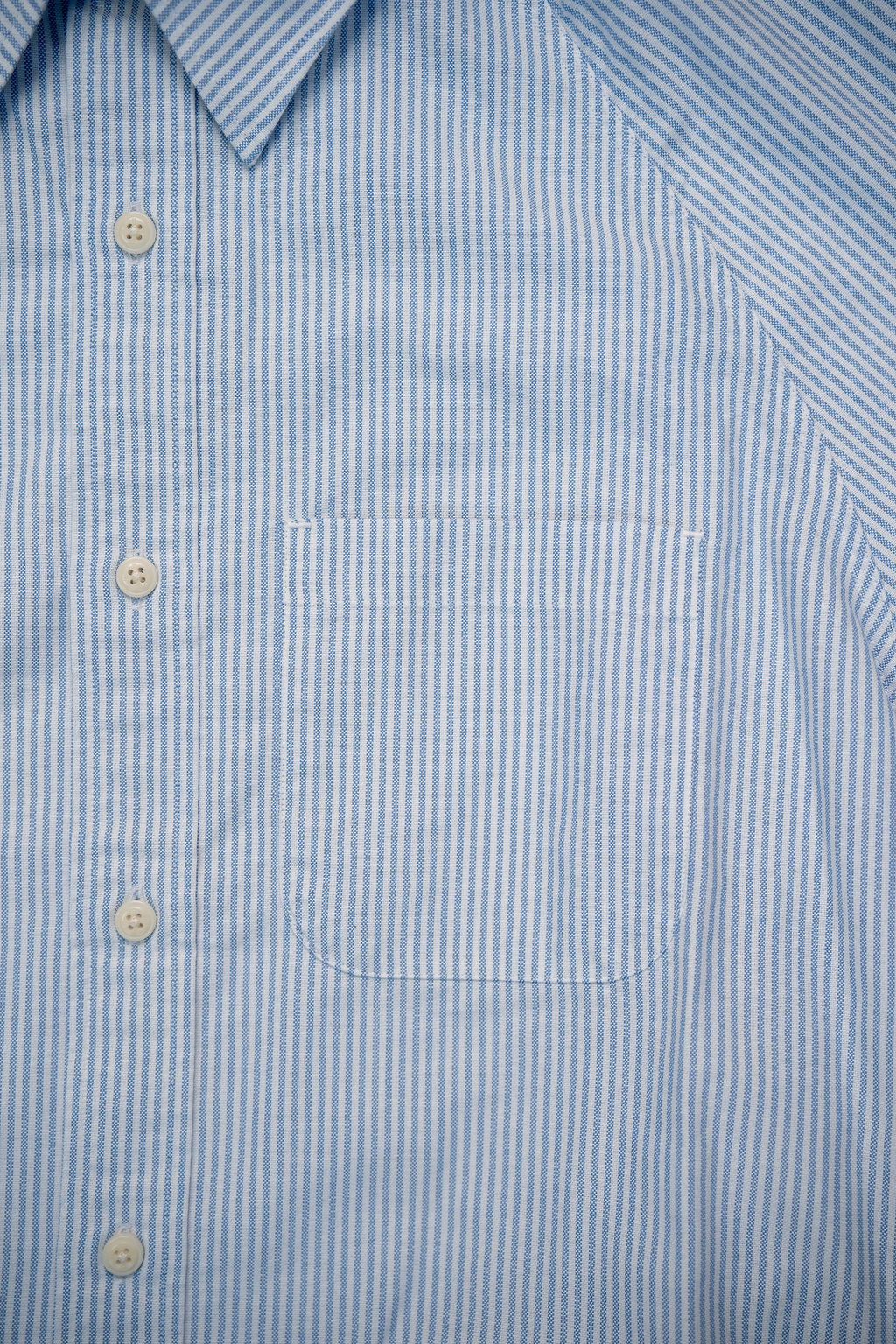 Heimat Textil Oxford Shirt - Striped Trail Blue/Seashell Bengal