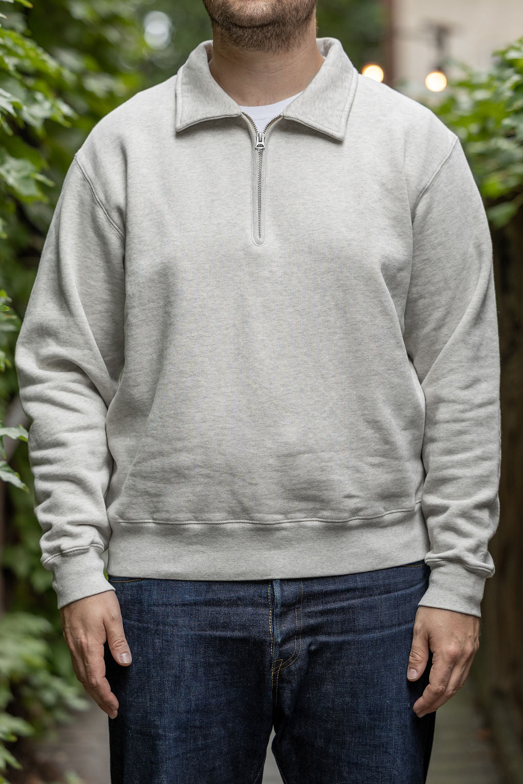 Knickerbocker Stadium Loft Knit Quarter Zip - Oat Grey