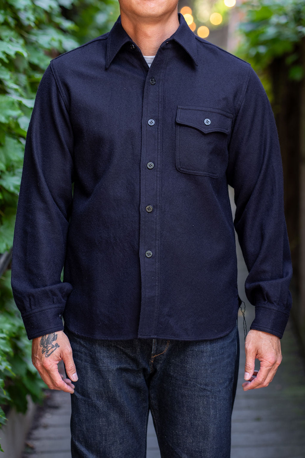 Buzz Rickson's BR24961 C.P.O. Shirt “Naval Clothing Factory” - Navy