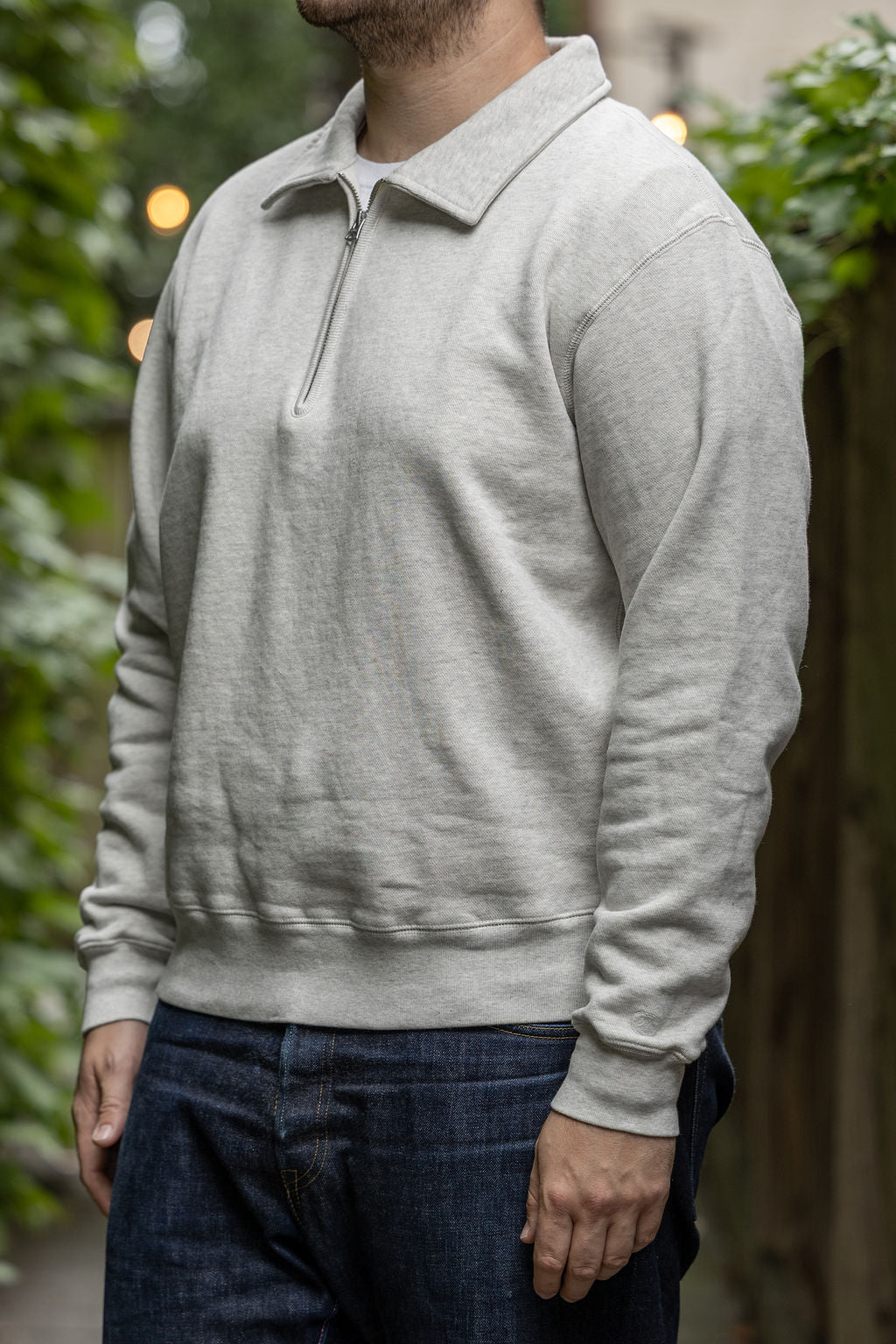 Knickerbocker Stadium Loft Knit Quarter Zip - Oat Grey