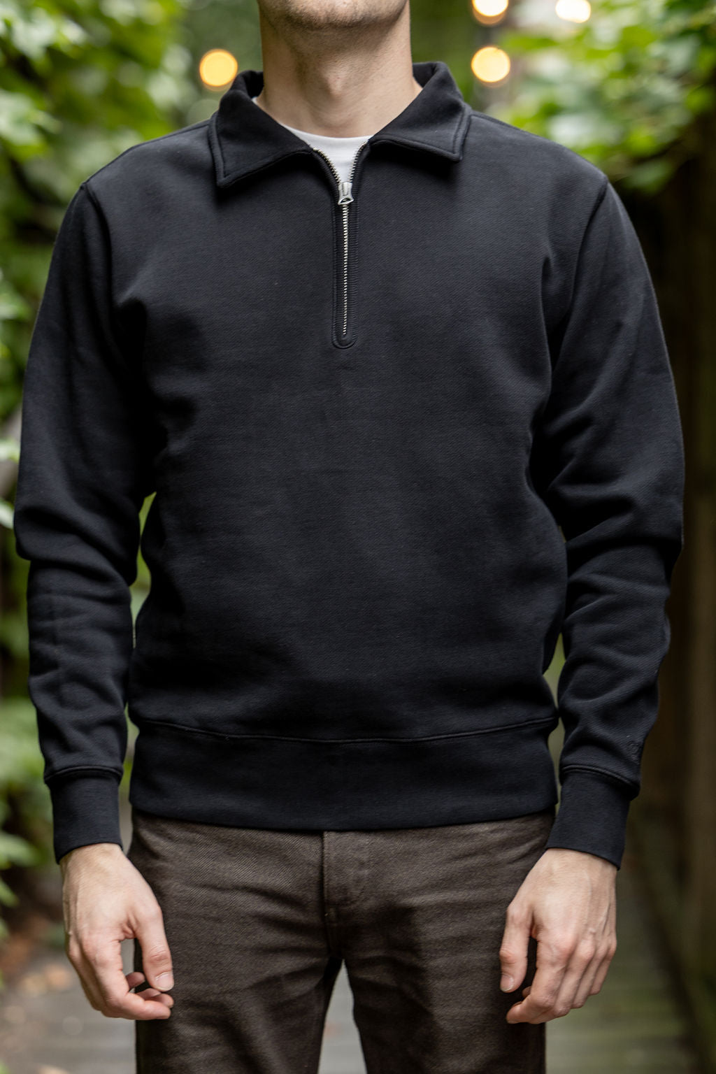 Knickerbocker Stadium Loft Knit Quarter Zip - Black