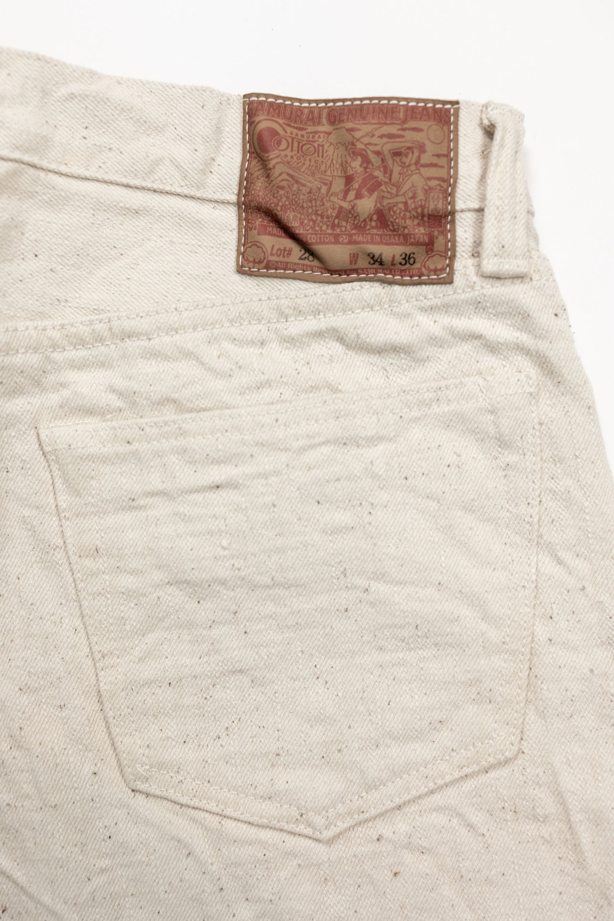 Samurai S710SC-KI Slim Straight - 18oz Japanese Cotton Made Ecru Jeans