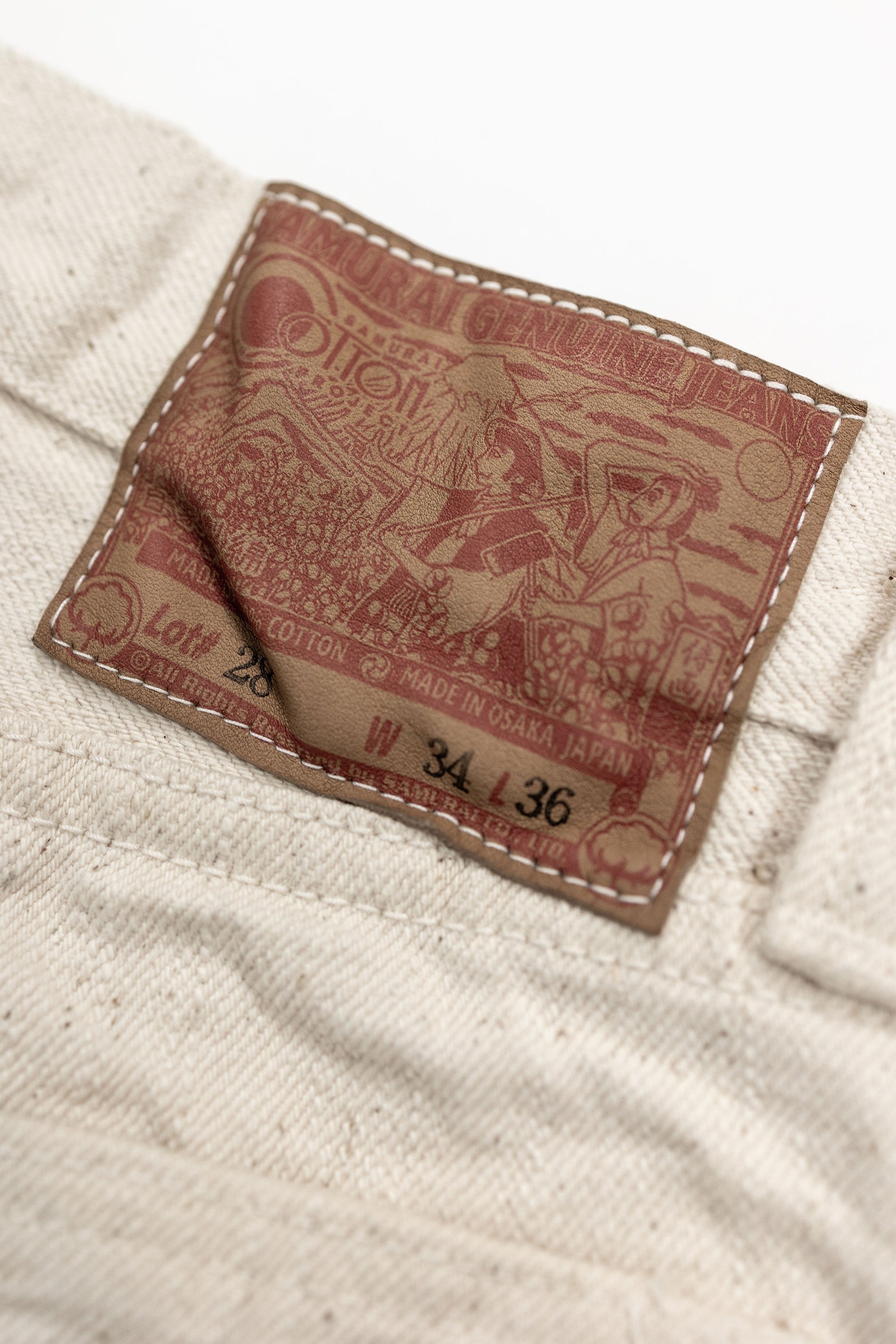 Samurai S710SC-KI Slim Straight - 18oz Japanese Cotton Made Ecru Jeans