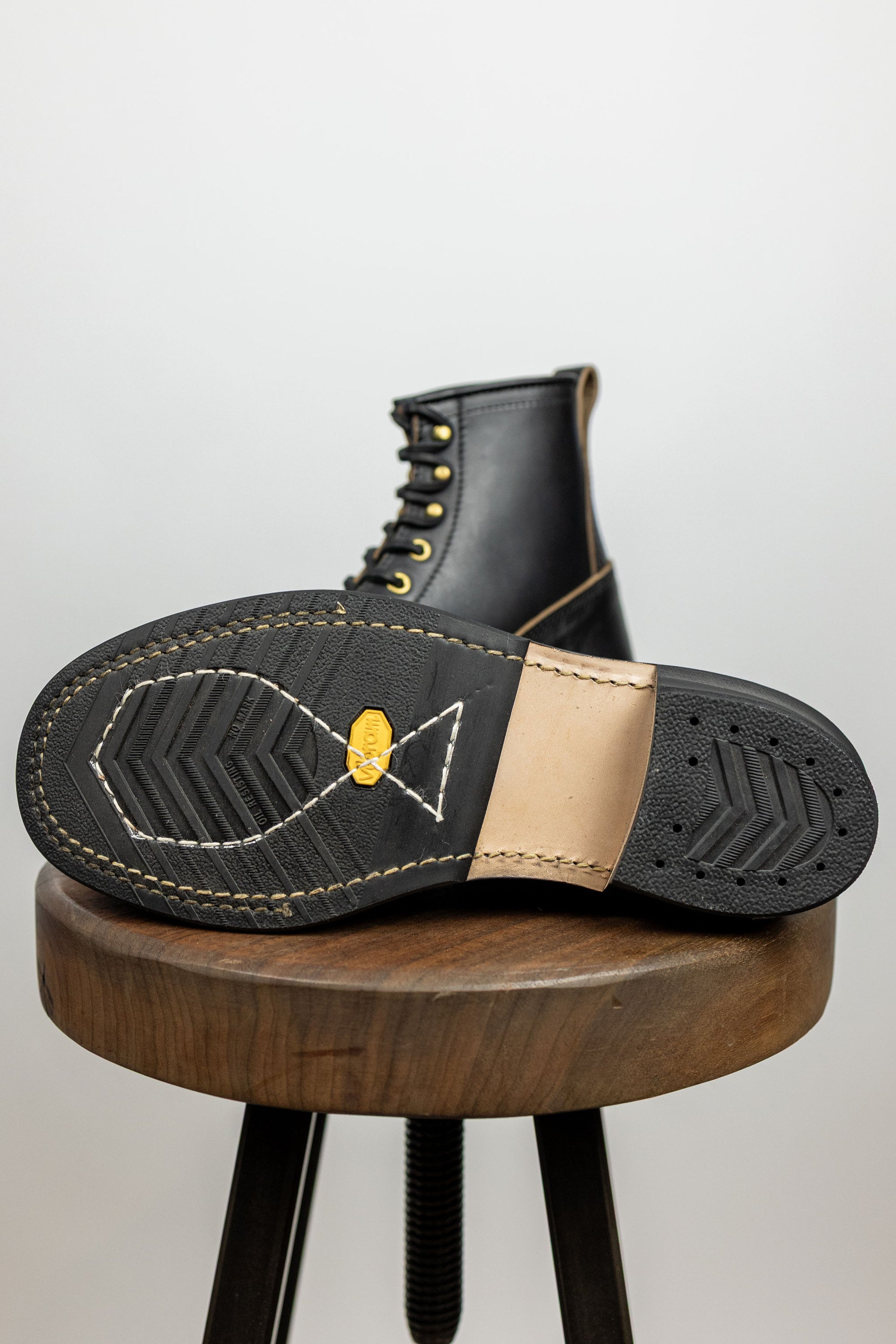 The Flat Head FN-FB-004 Horsehide Logger Boots - Black