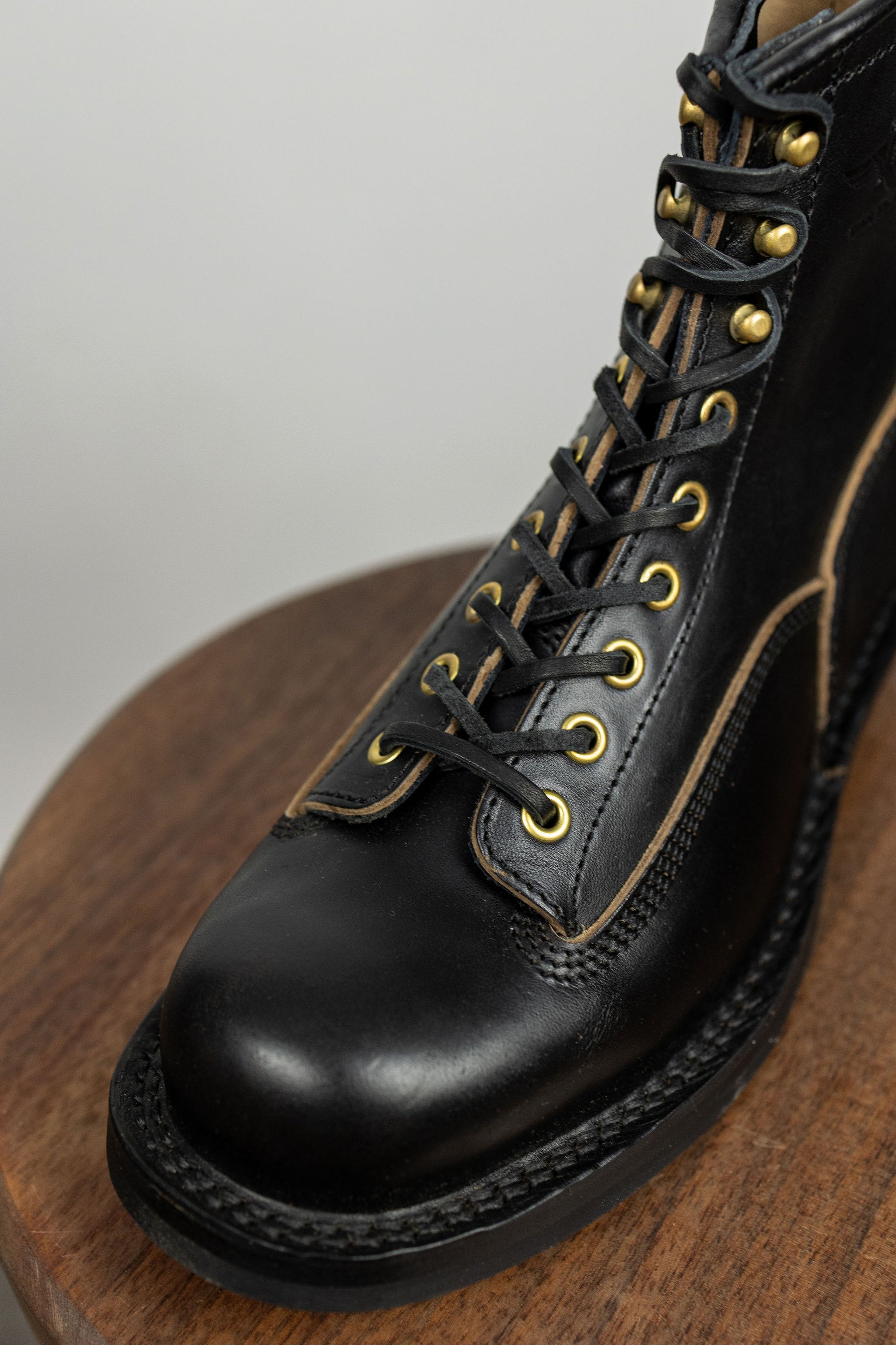 The Flat Head FN-FB-004 Horsehide Logger Boots - Black