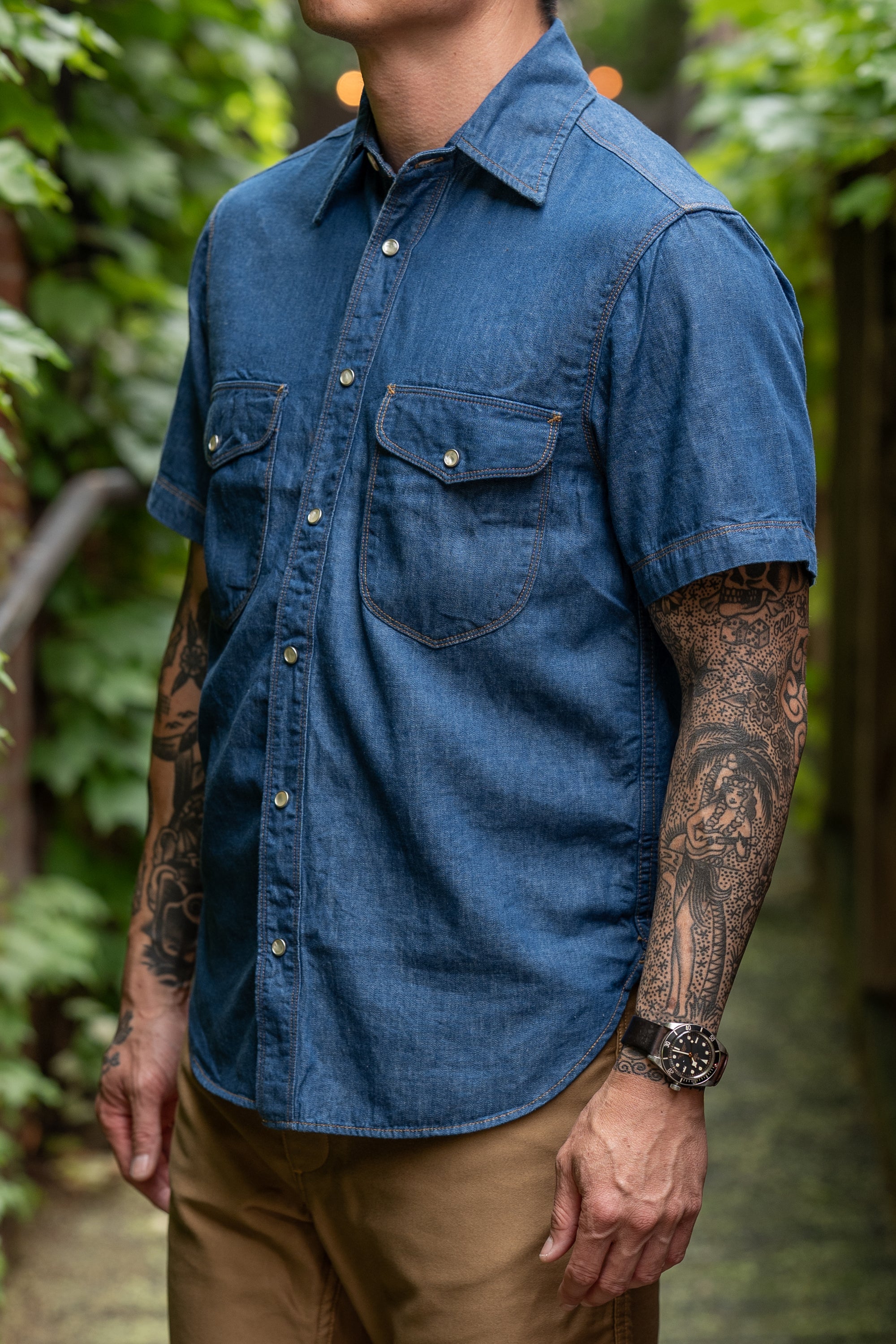 Freenote Cloth Bodie S/S - Vintage Blue Denim