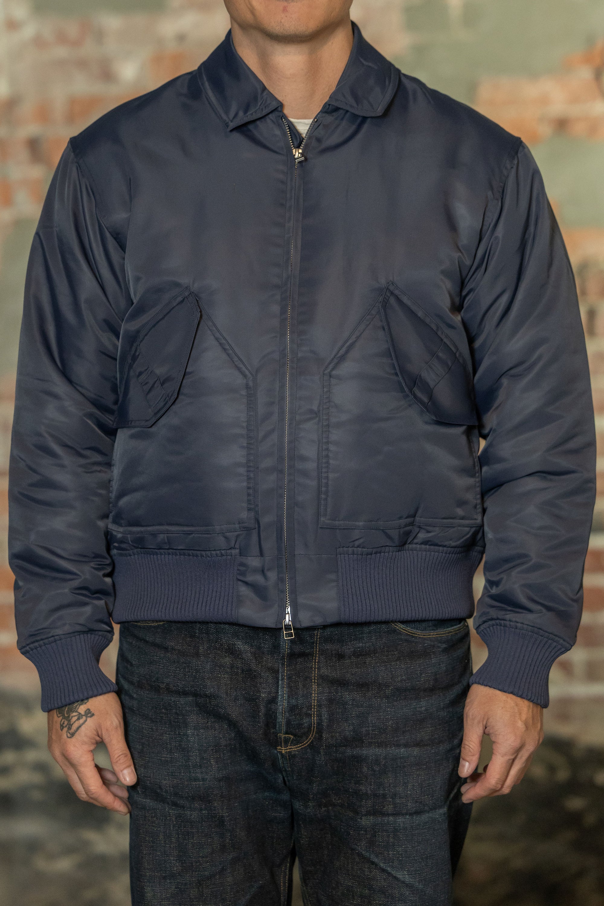 3sixteen CWU Flight Jacket - Blue Aviator Satin