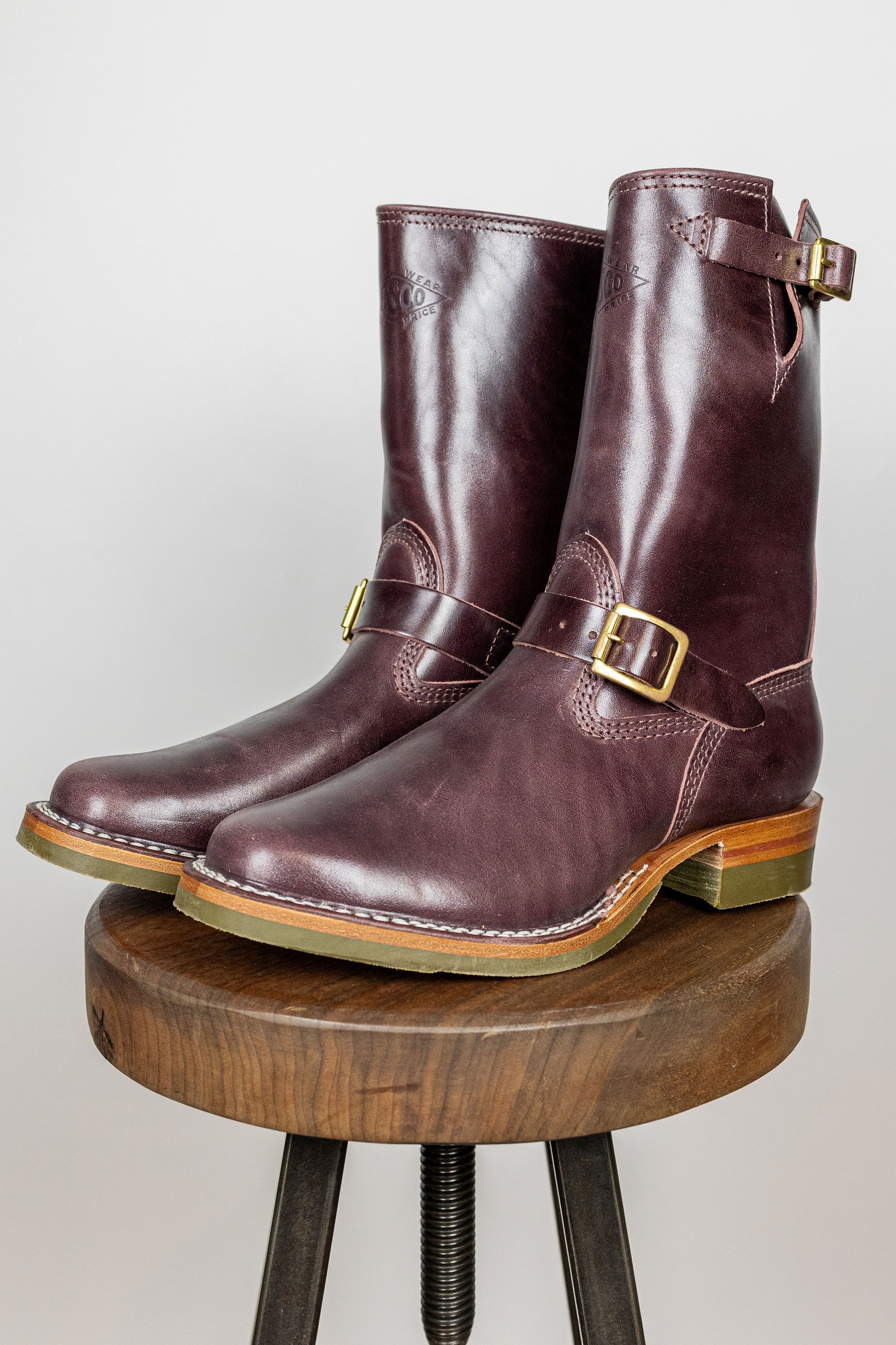 Wesco Boots Mister Lou - Maryam Burgundy Horsehide Green Super Grip Sole