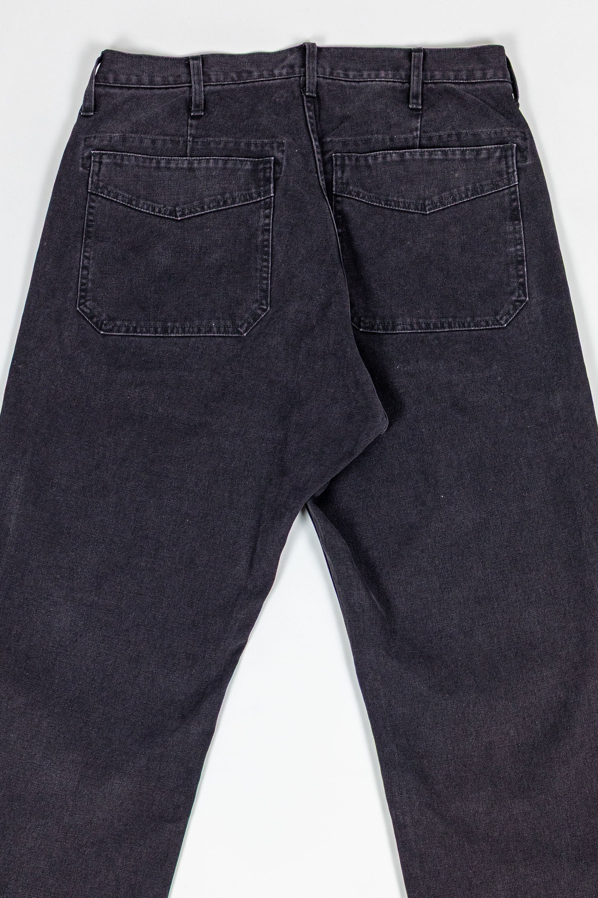 Sugar Cane Cotton Duck Wide Trousers - Aged Model Black