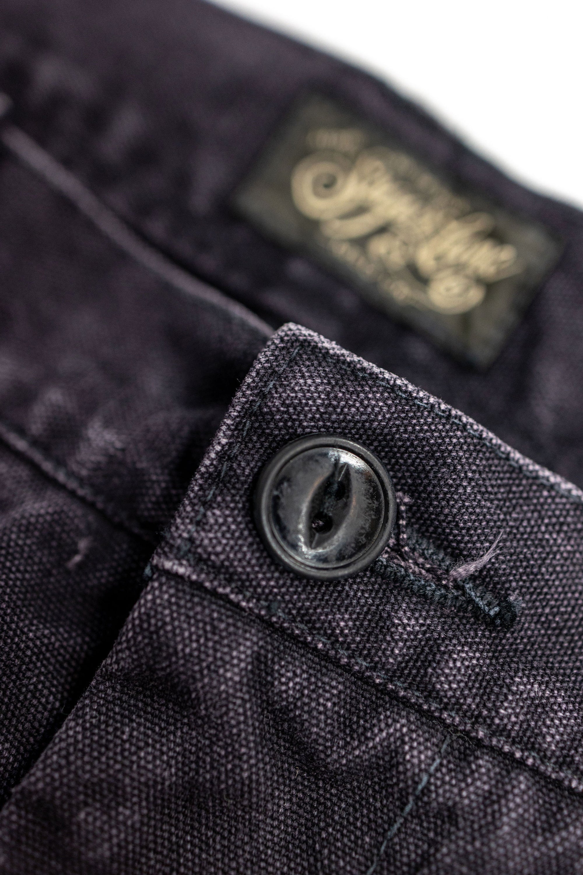 Sugar Cane Cotton Duck Wide Trousers - Aged Model Black