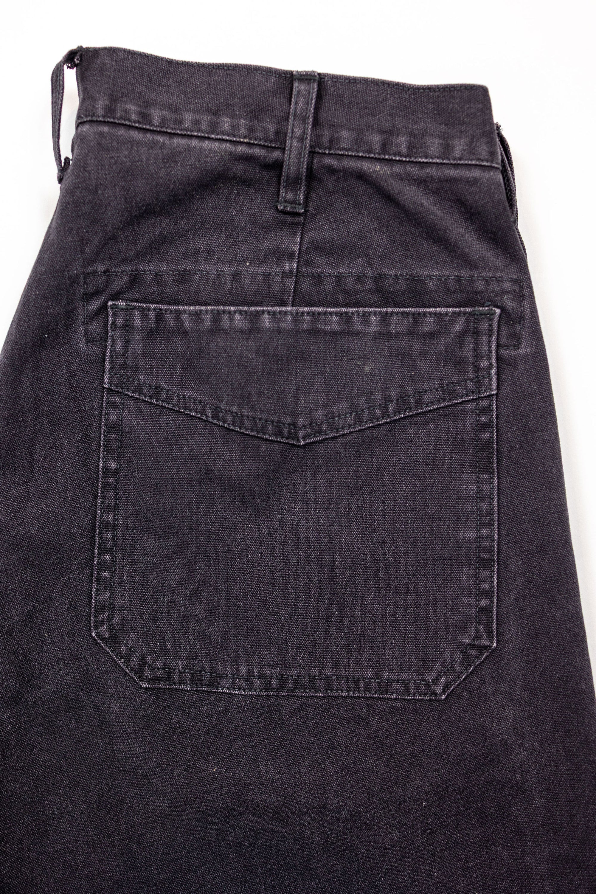 Sugar Cane Cotton Duck Wide Trousers - Aged Model Black