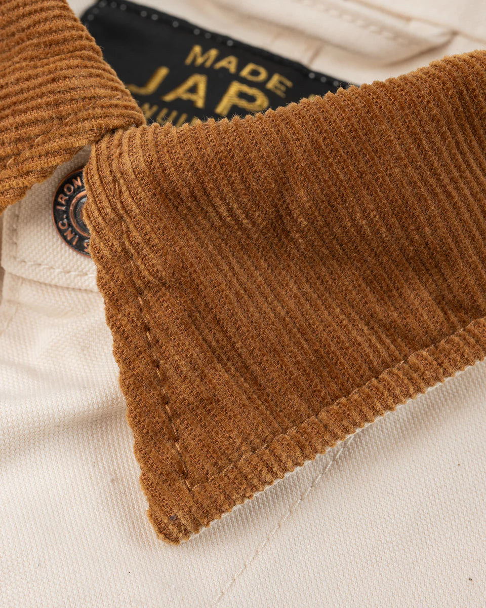 Iron Heart IHJ-148-IVO 10oz Kurashikizome Organic Cotton Duck Chore Jacket - Ivory