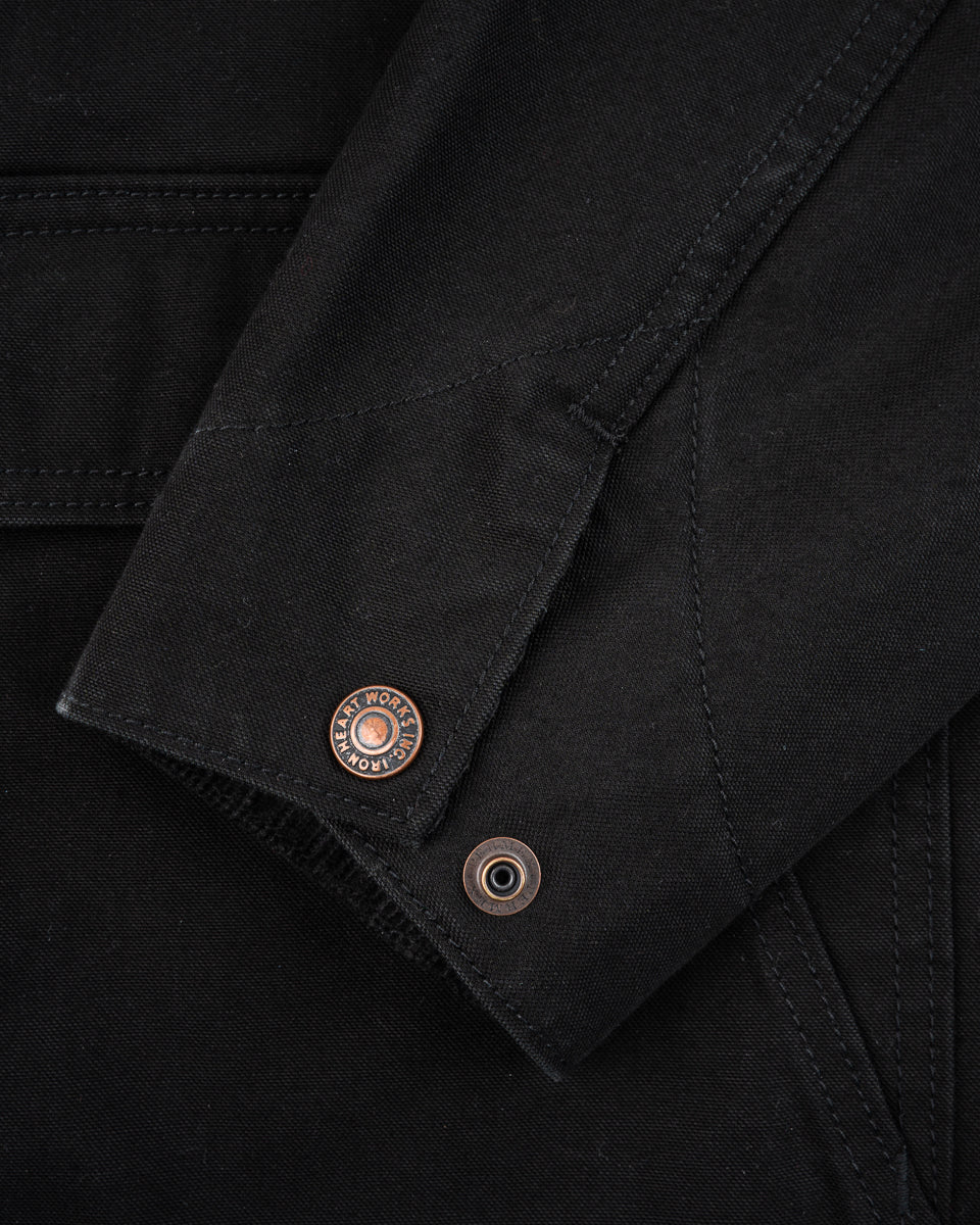 Iron Heart IHJ-148-BLK 10oz Kurashikizome Organic Cotton Duck Chore Jacket - Black