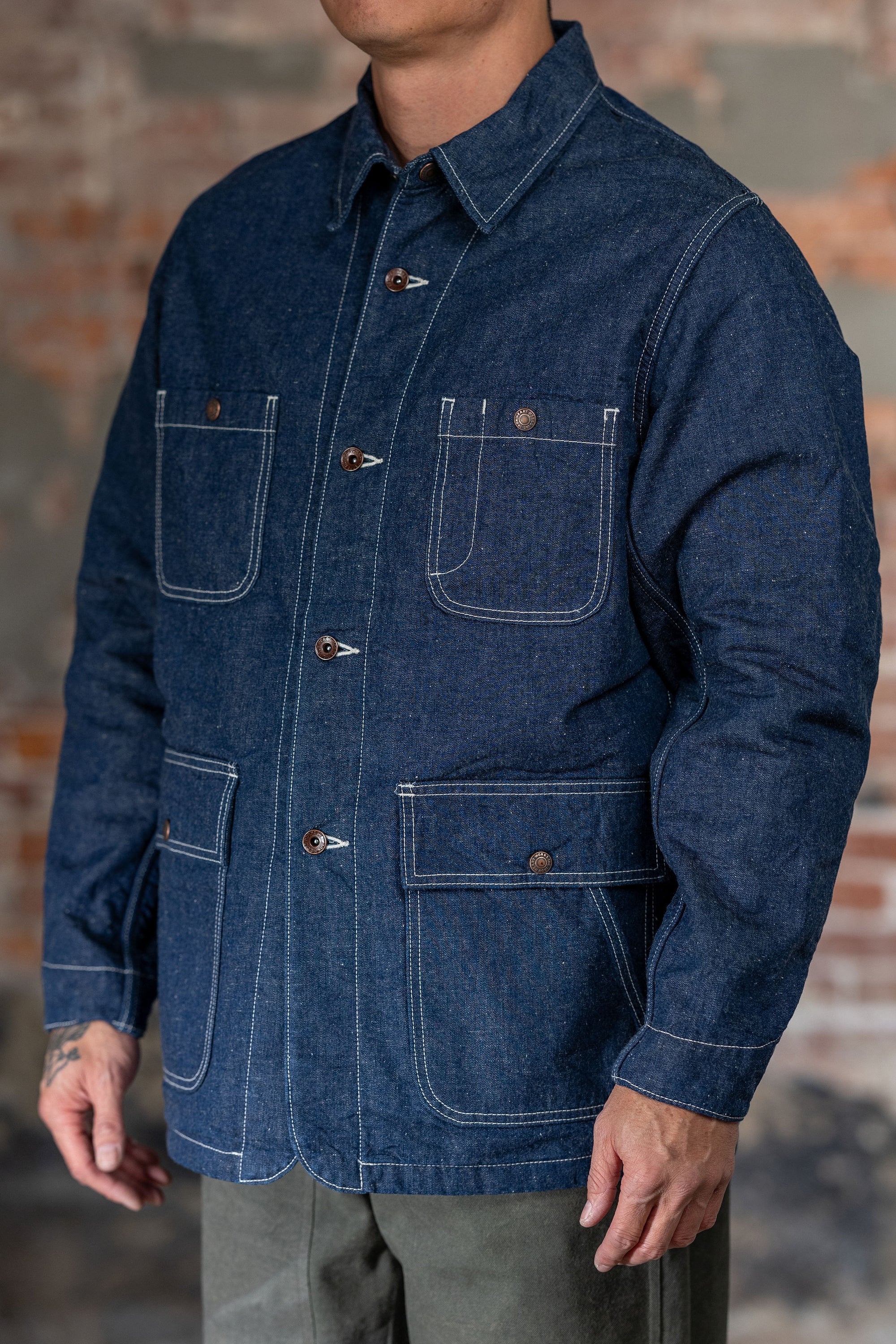 Iron Heart IHJ-149-IND Blanket Lined Chore Jacket - 10oz Selvedge Indigo