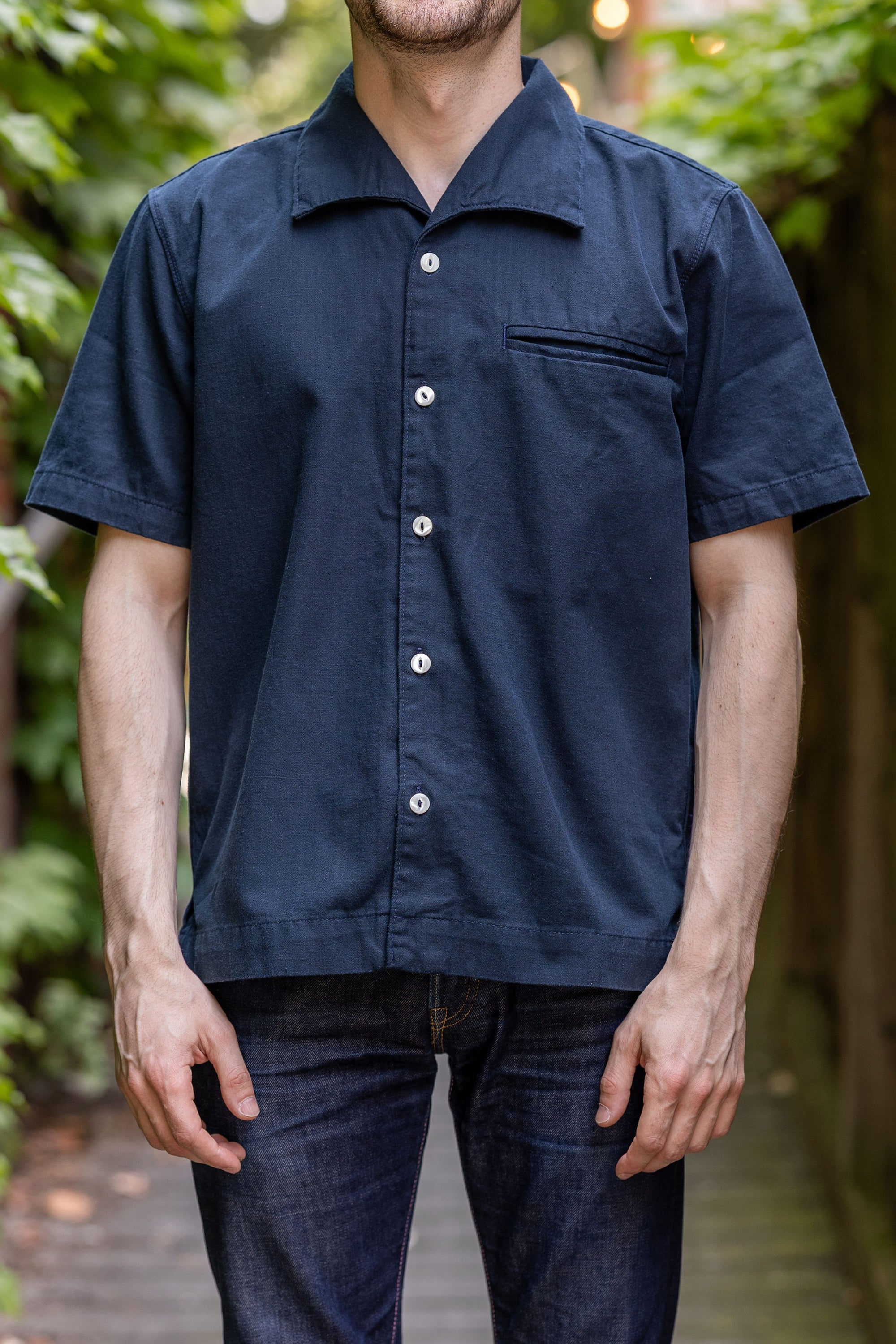 Freenote Cloth Cayucos - Navy Herringbone