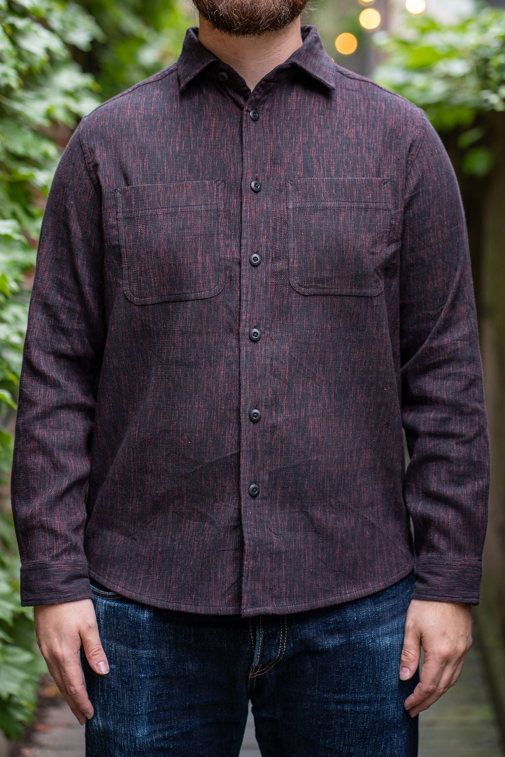 Indi + Ash Ames Workshirt - Indian Madder/Iron Handwoven Canvas