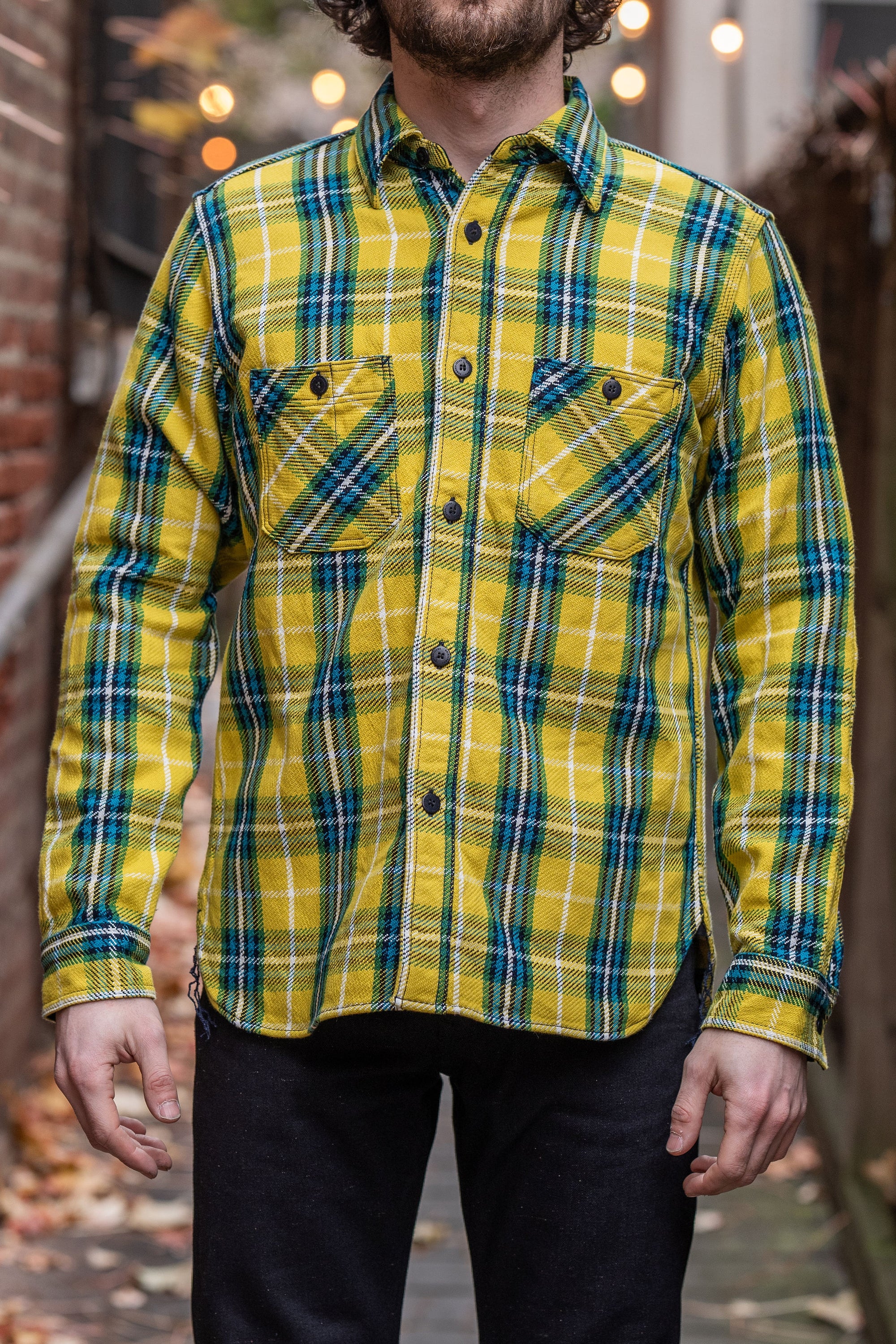 Samurai SIN24-02W Rope Dyed Flannel Shirt - Yellow