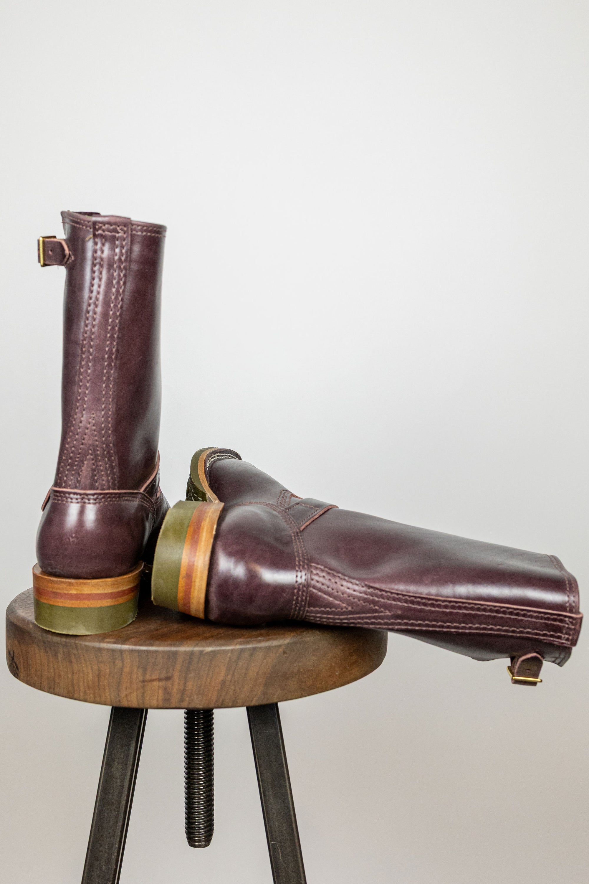 Wesco Boots Mister Lou - Maryam Burgundy Horsehide Green Super Grip Sole