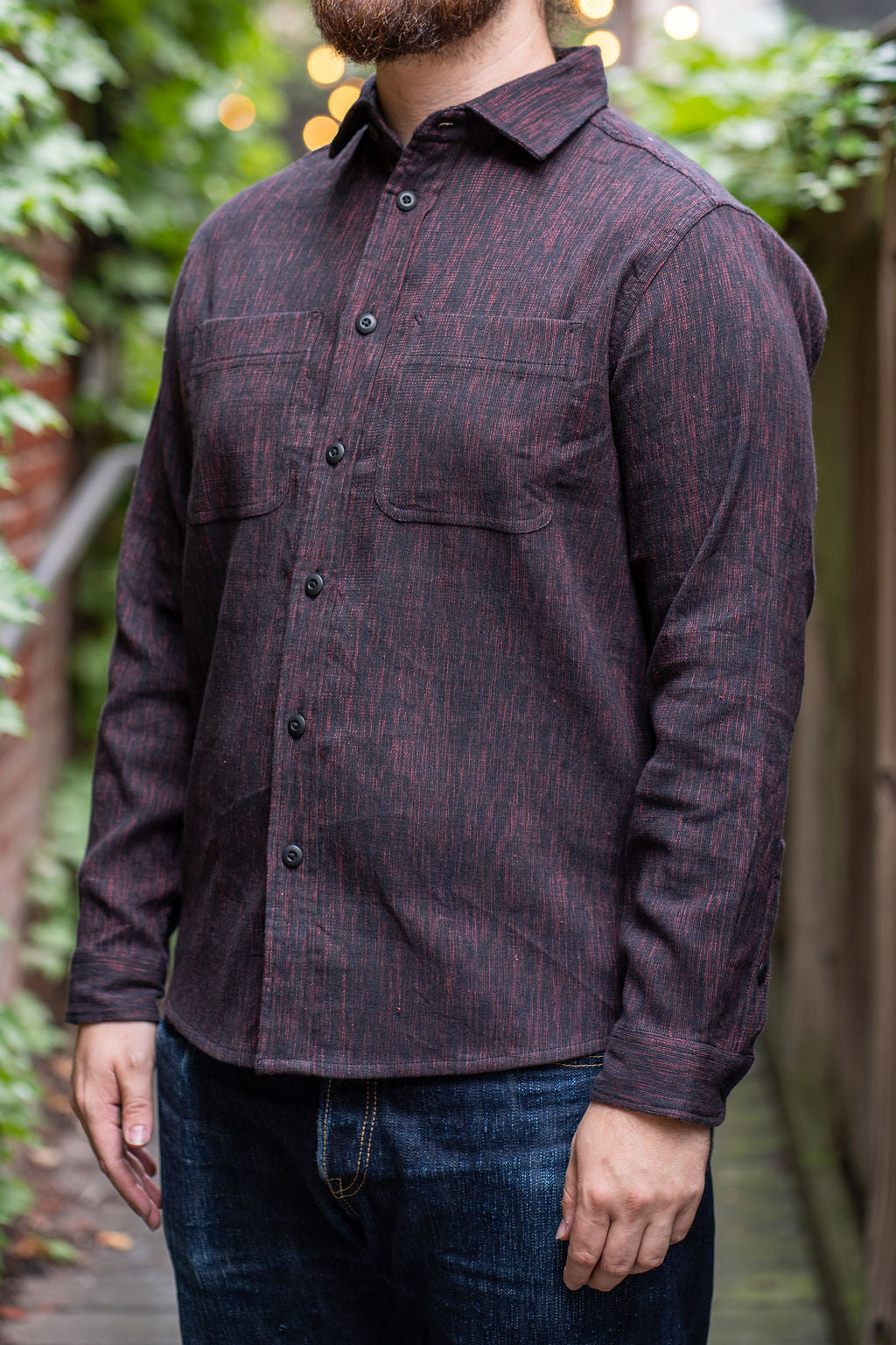 Indi + Ash Ames Workshirt - Indian Madder/Iron Handwoven Canvas