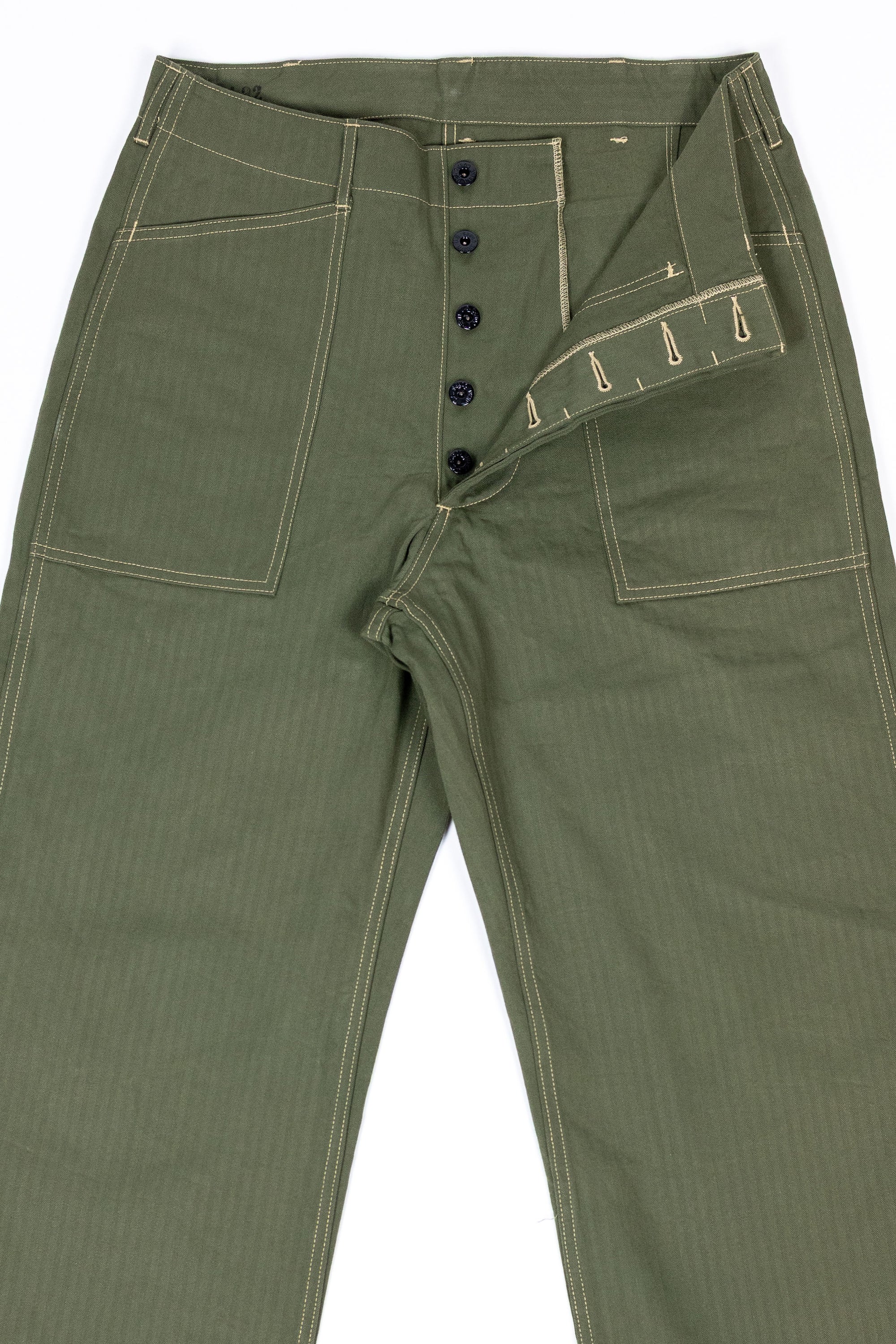 Buzz Rickson's BR42534 U.S. Marine Corps M-1941 Herringbone Pants - Olive