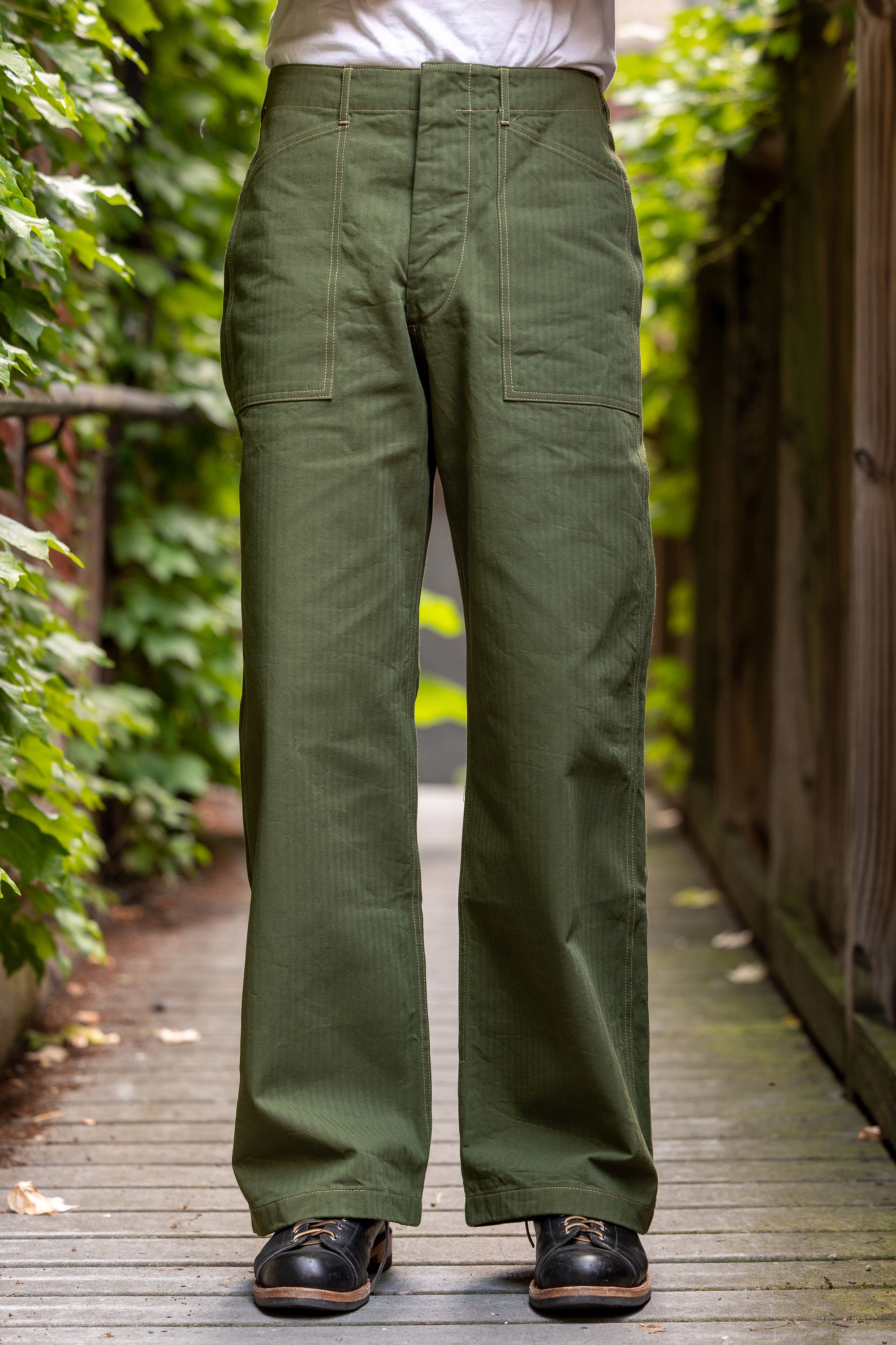 Buzz Rickson's BR42534 U.S. Marine Corps M-1941 Herringbone Pants - Olive