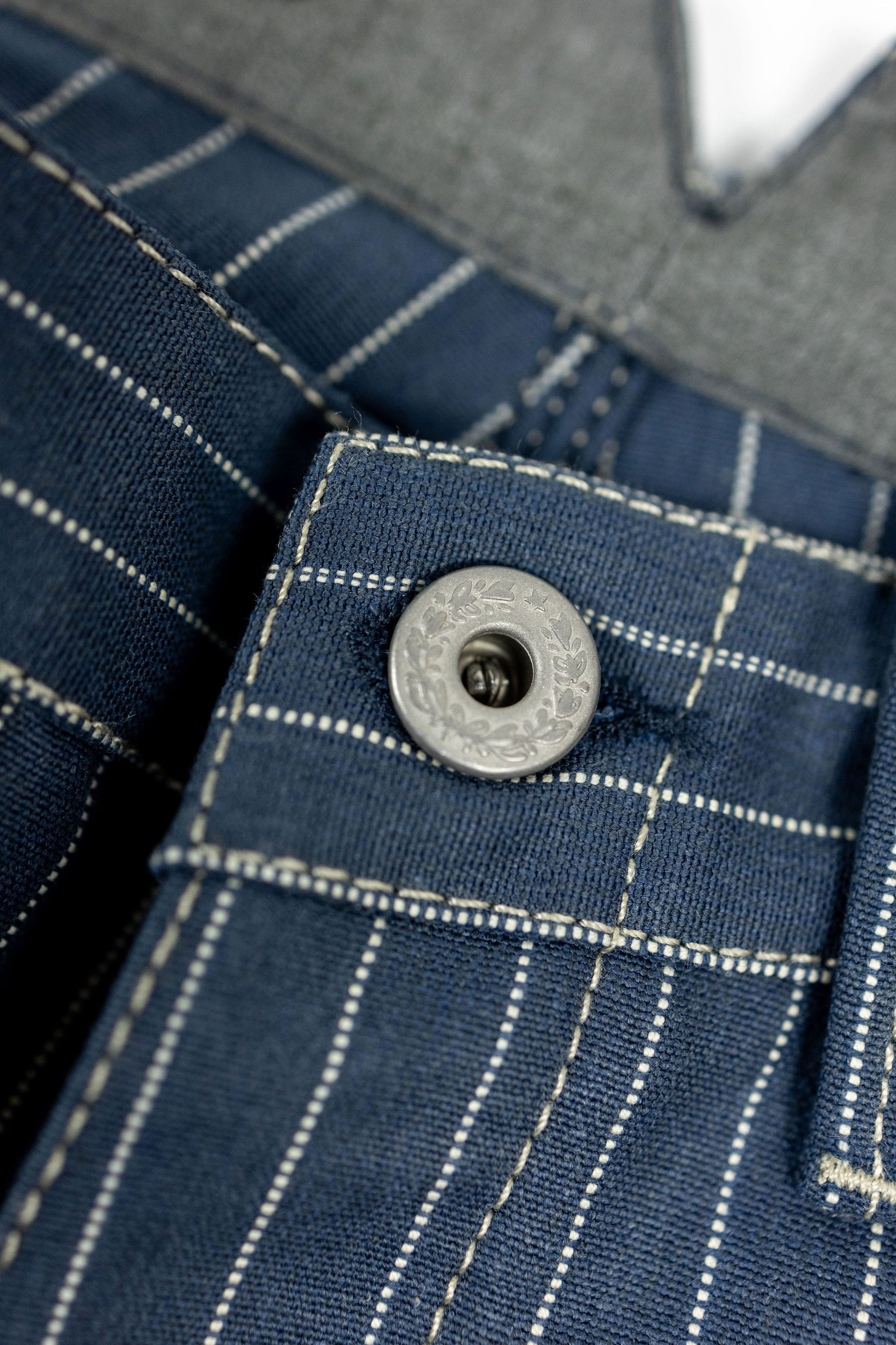 Blue Blanket IJ2 IT127 Waist Overall - Italian Custom Indigo Pinstripe Selvedge Denim