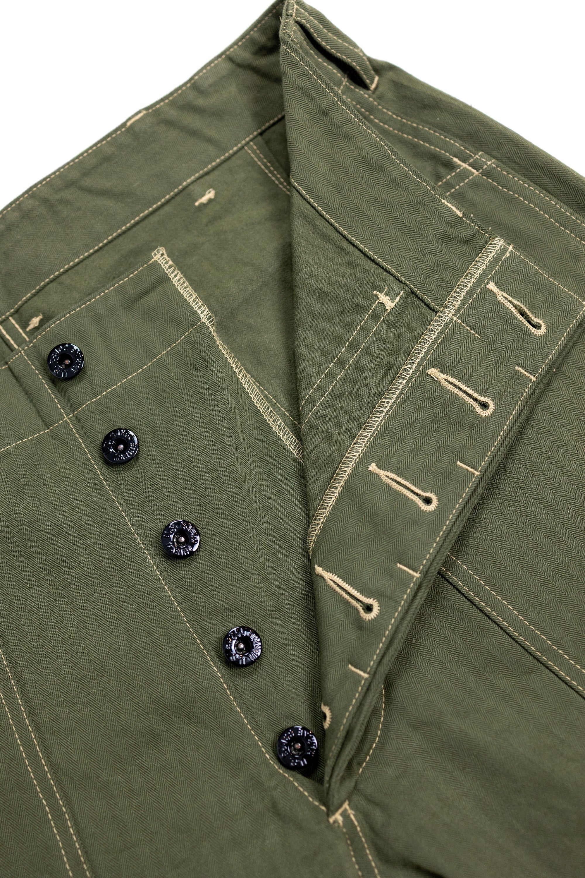 Buzz Rickson's BR42534 U.S. Marine Corps M-1941 Herringbone Pants - Olive