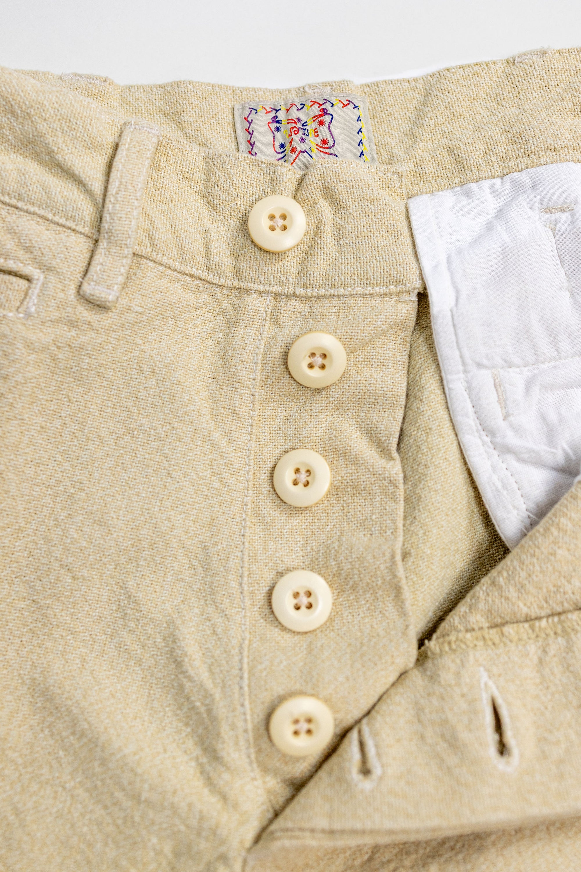 Wythe Rustic Plainweave Flat Front Chino - Natural