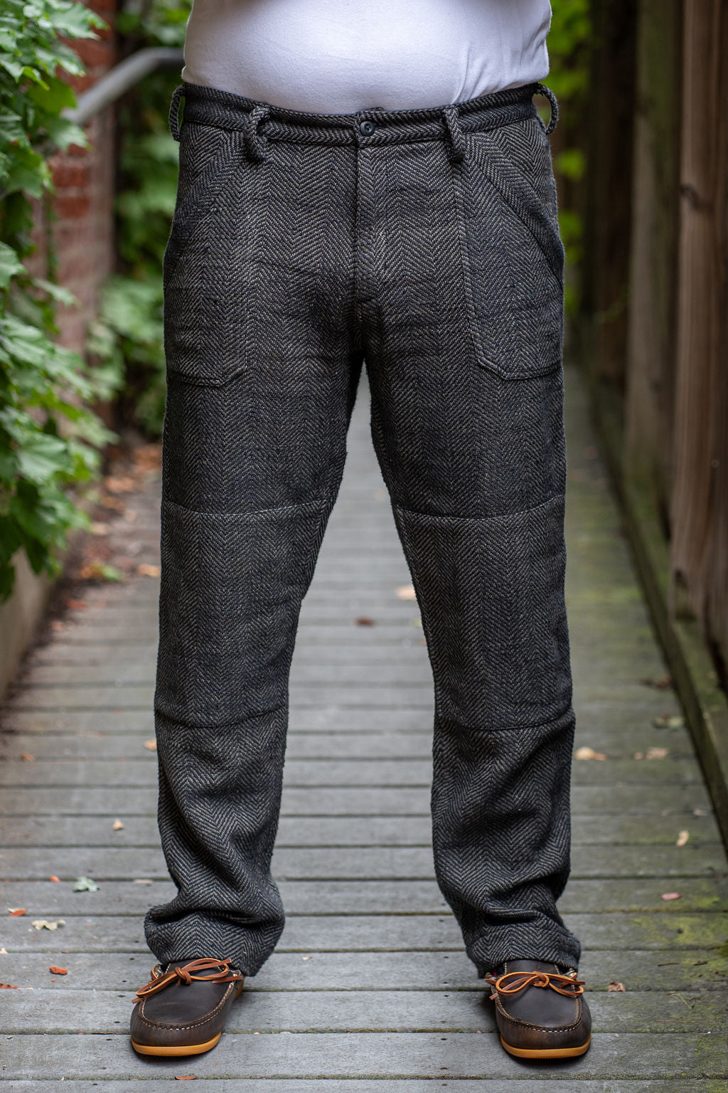 Indi + Ash Isaac Pant - Iron/Charcoal Handspun Herringbone