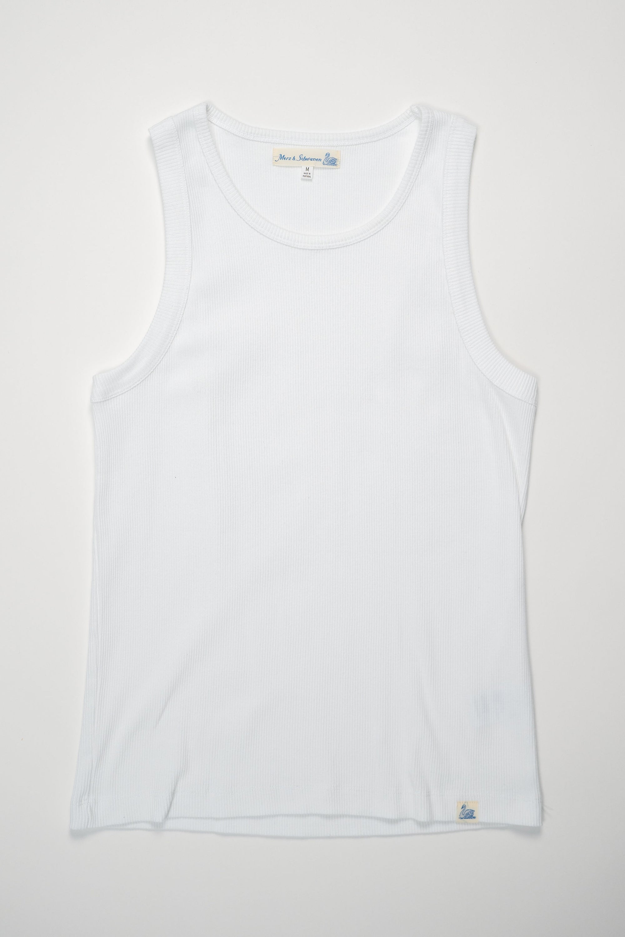 Merz b. Schwanen RIBTANK01 Good Basics 7.2oz Ribbed Tanktop - White