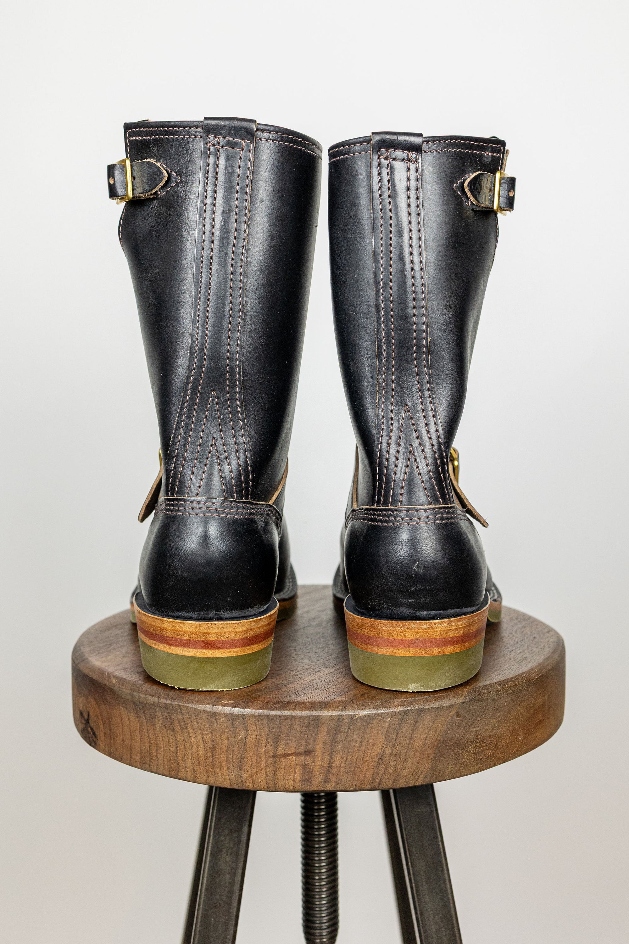 Wesco Boots Mister Lou - Horween Black Horsehide Green Super Grip Sole