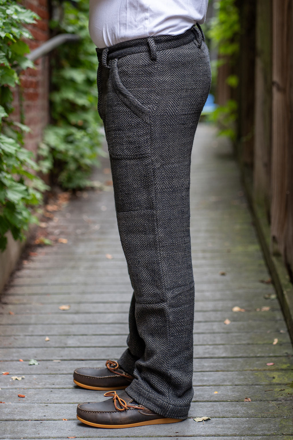 Indi + Ash Isaac Pant - Iron/Charcoal Handspun Herringbone