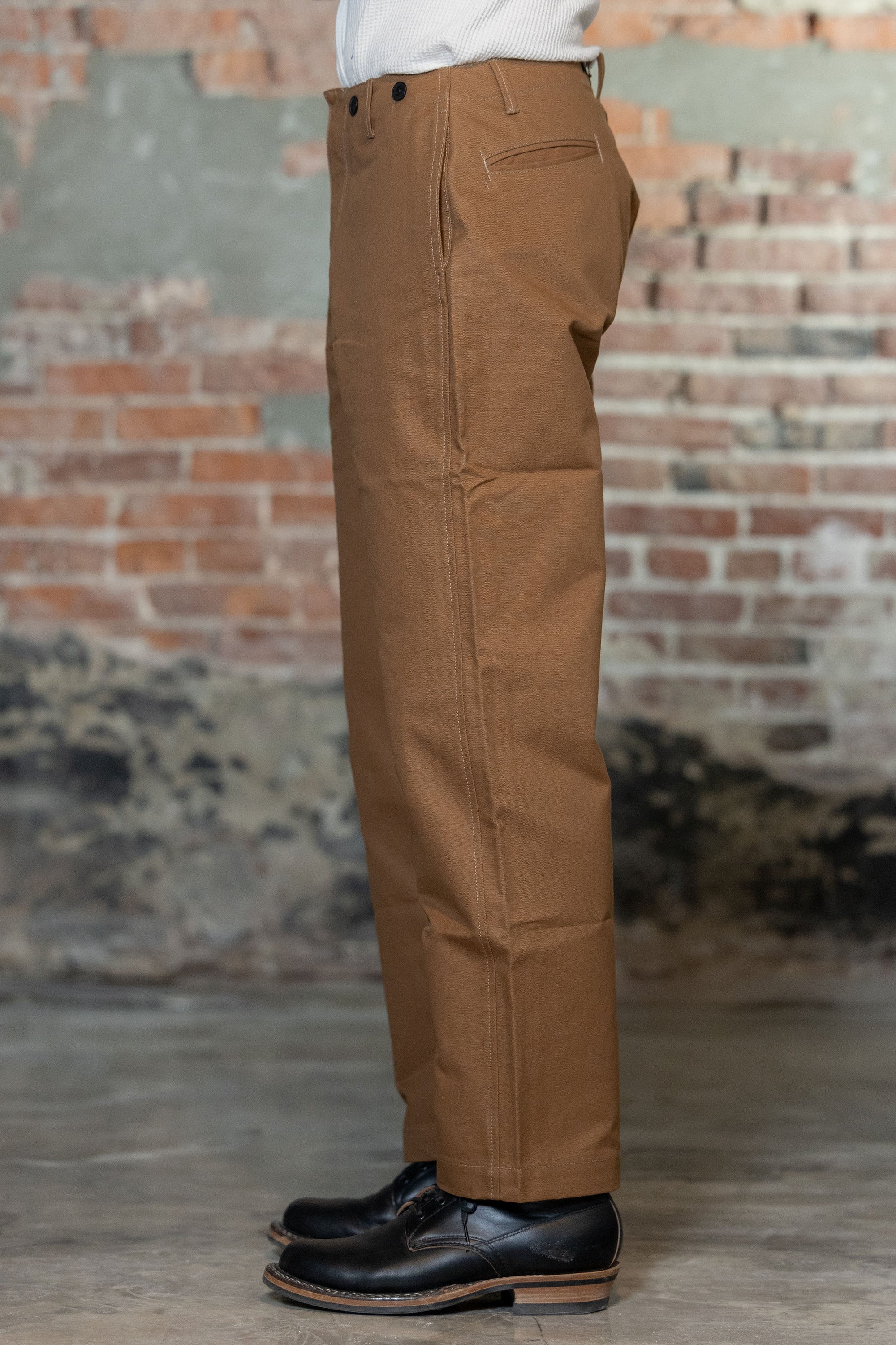 Blue Blanket P39 IT23 Waist Overall - Italian Waxed Khaki