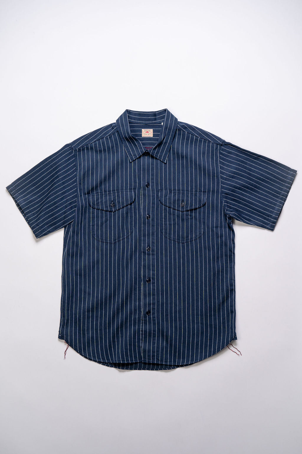Sugar Cane Coke Stripe Work Shirt - Navy