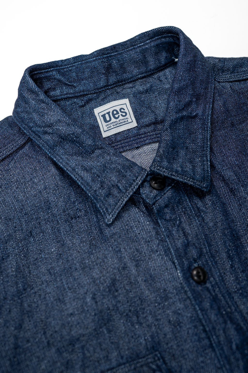 UES 502511 100% Linen Denim Shirt - Denim