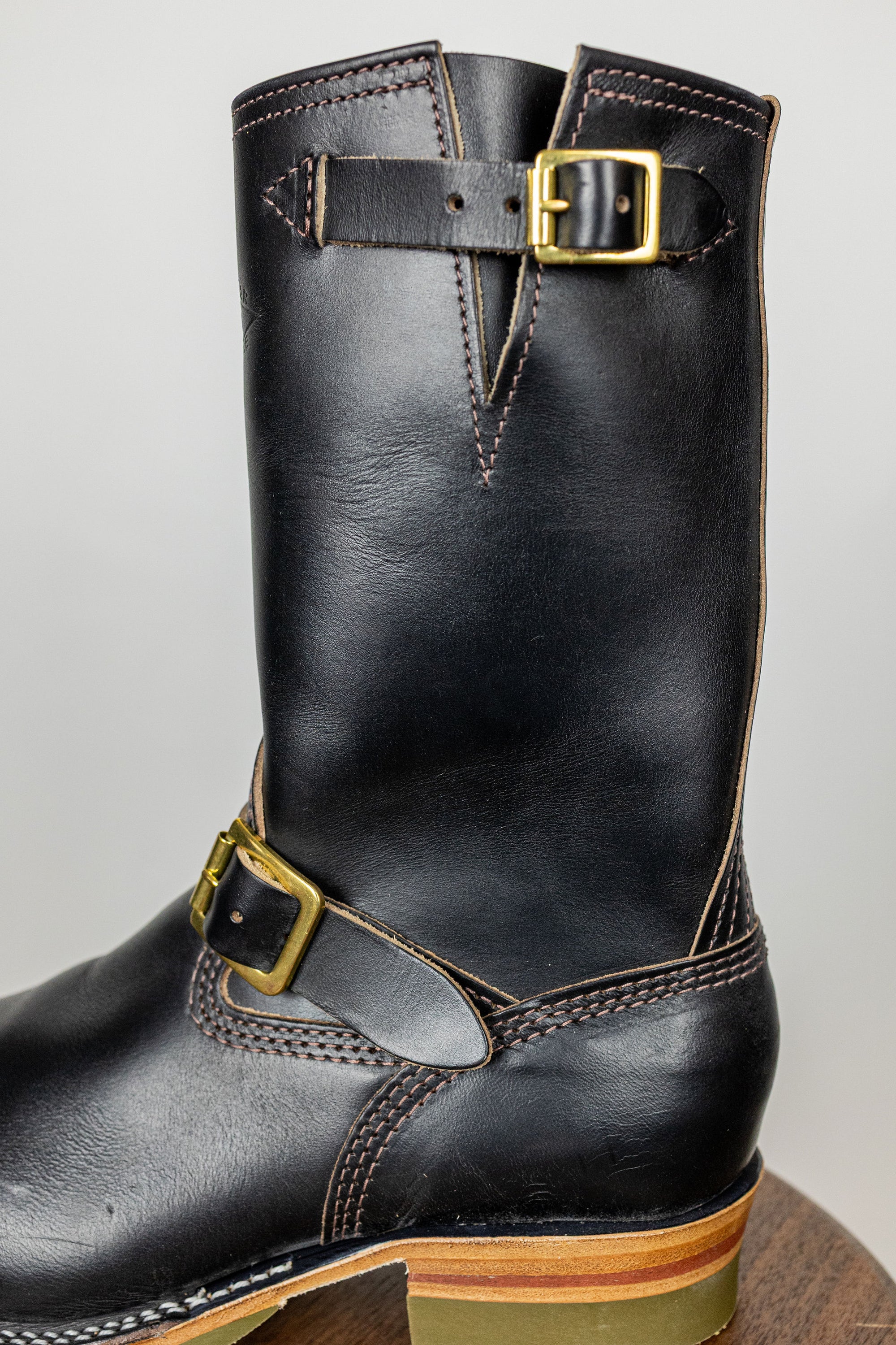 Wesco Boots Mister Lou - Horween Black Horsehide Green Super Grip Sole