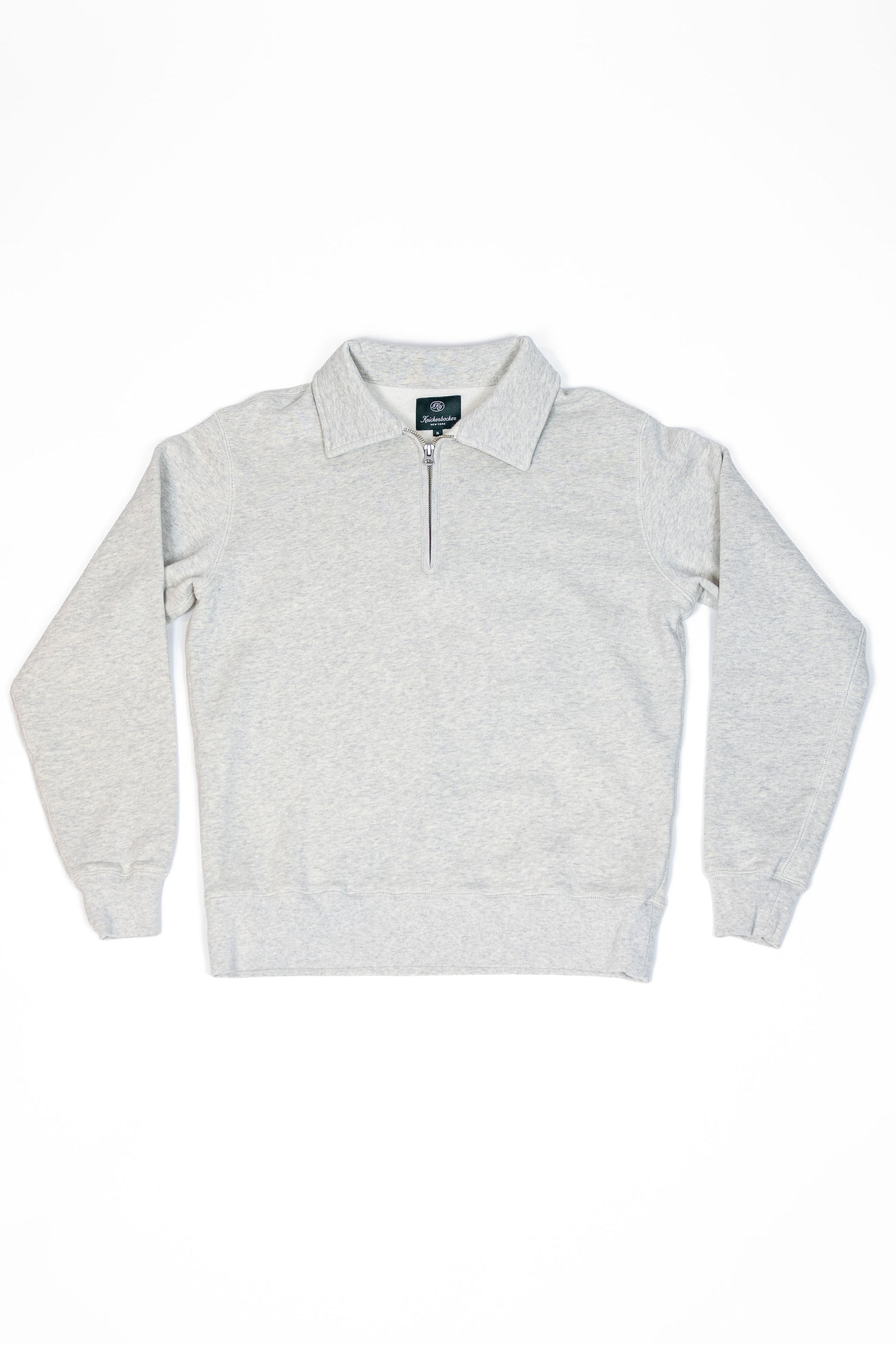 Knickerbocker Stadium Loft Knit Quarter Zip - Oat Grey