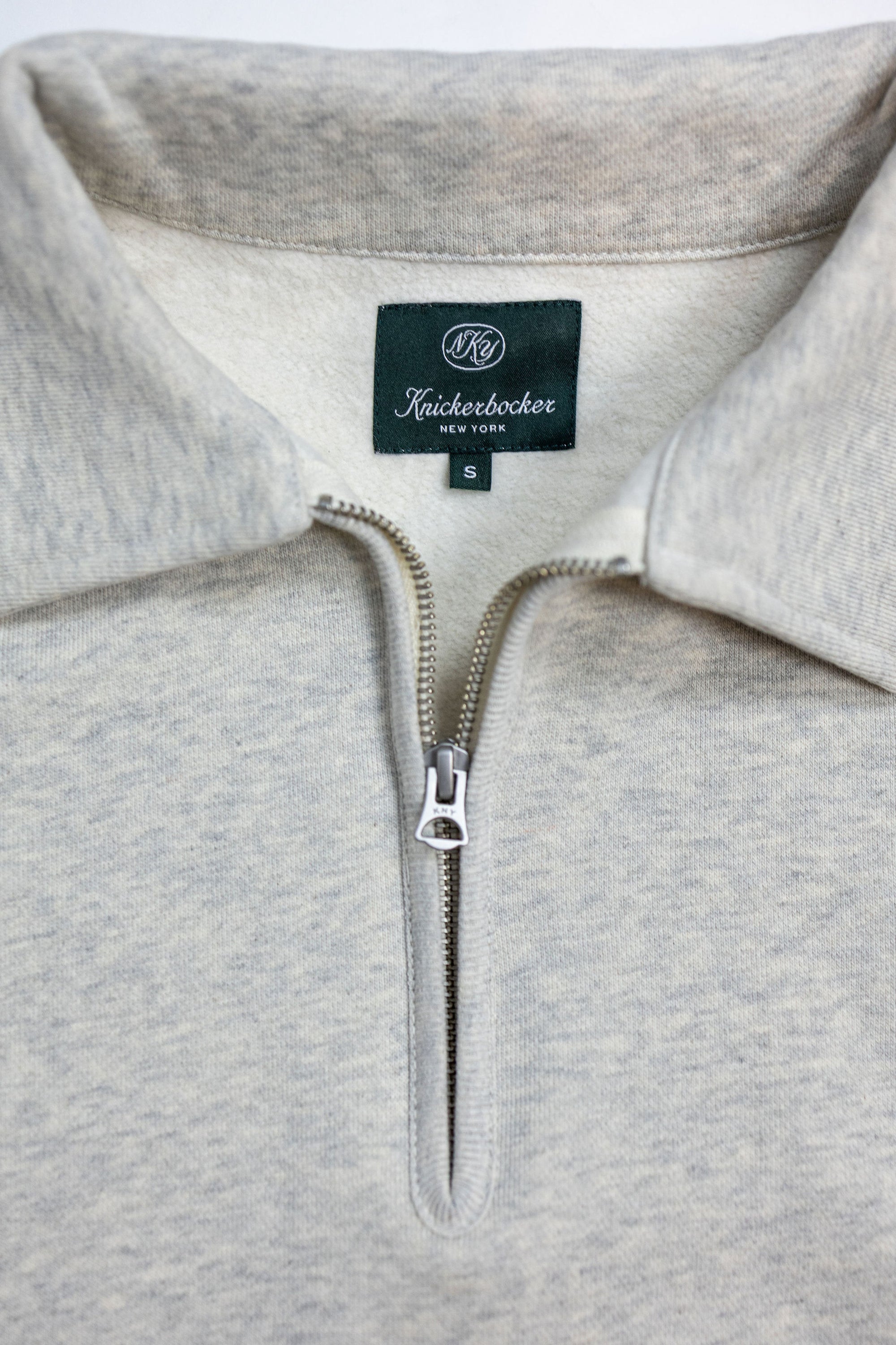 Knickerbocker Stadium Loft Knit Quarter Zip - Oat Grey