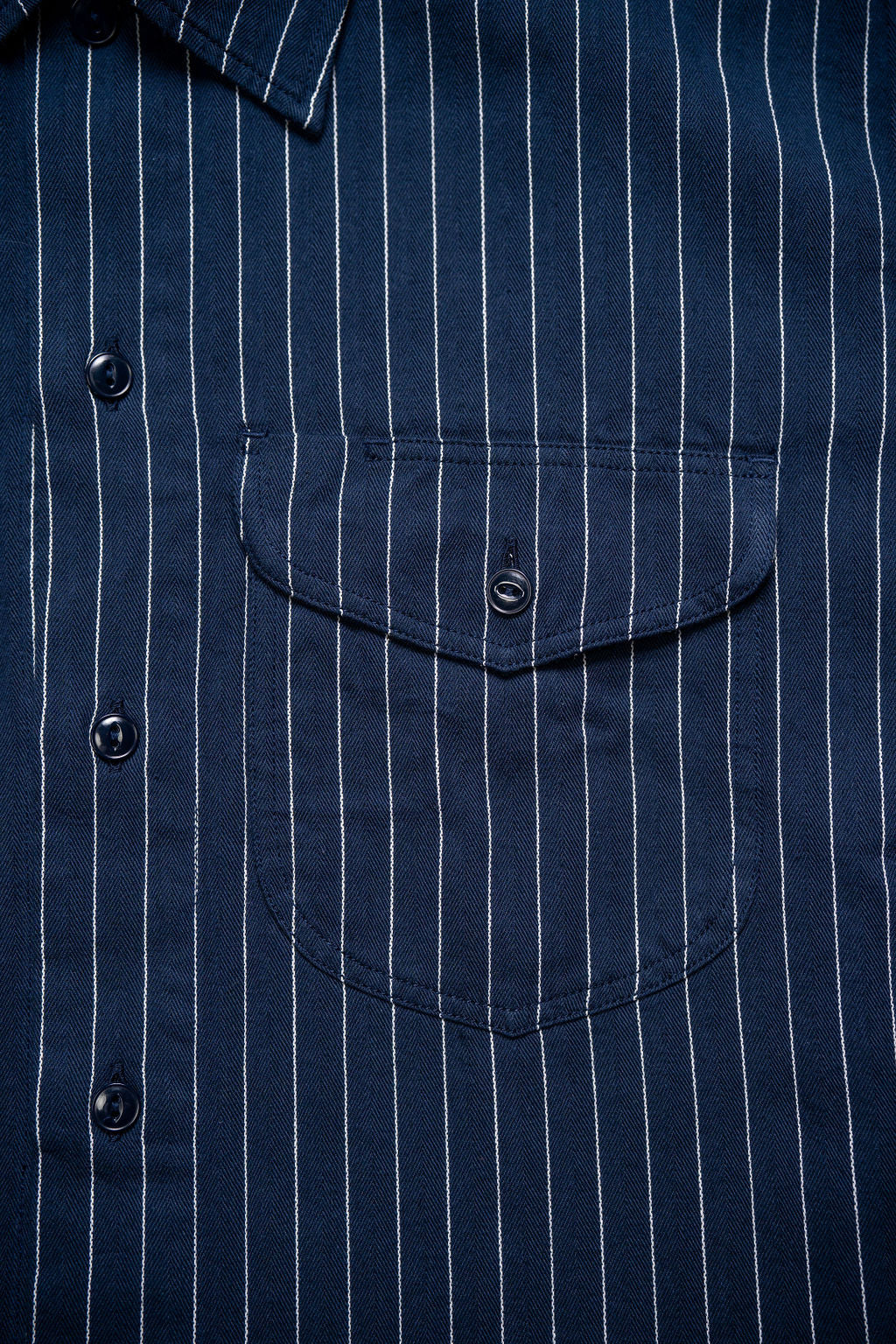 Sugar Cane Coke Stripe Work Shirt - Navy