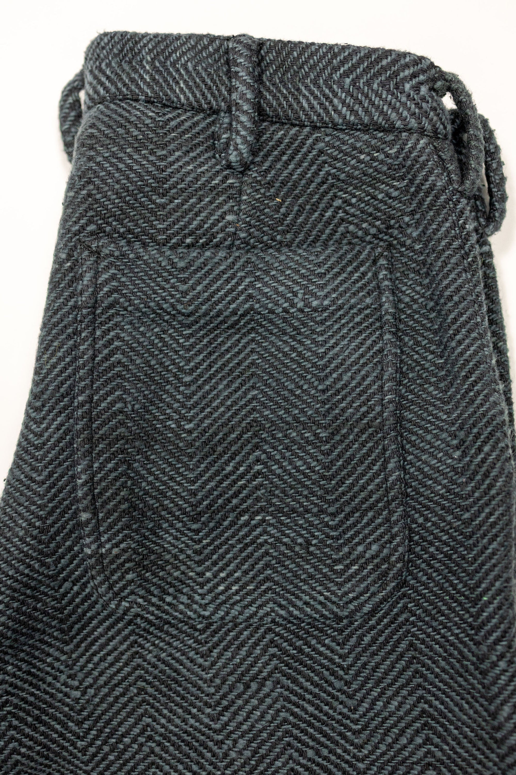 Indi + Ash Isaac Pant - Midnight Teal/Iron Black Handspun Herringbone