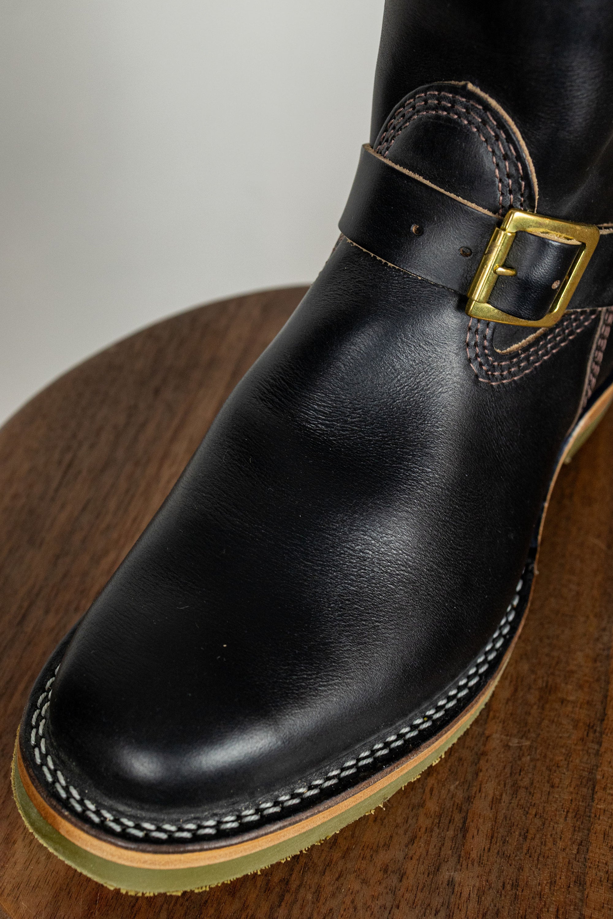 Wesco Boots Mister Lou - Horween Black Horsehide Green Super Grip Sole