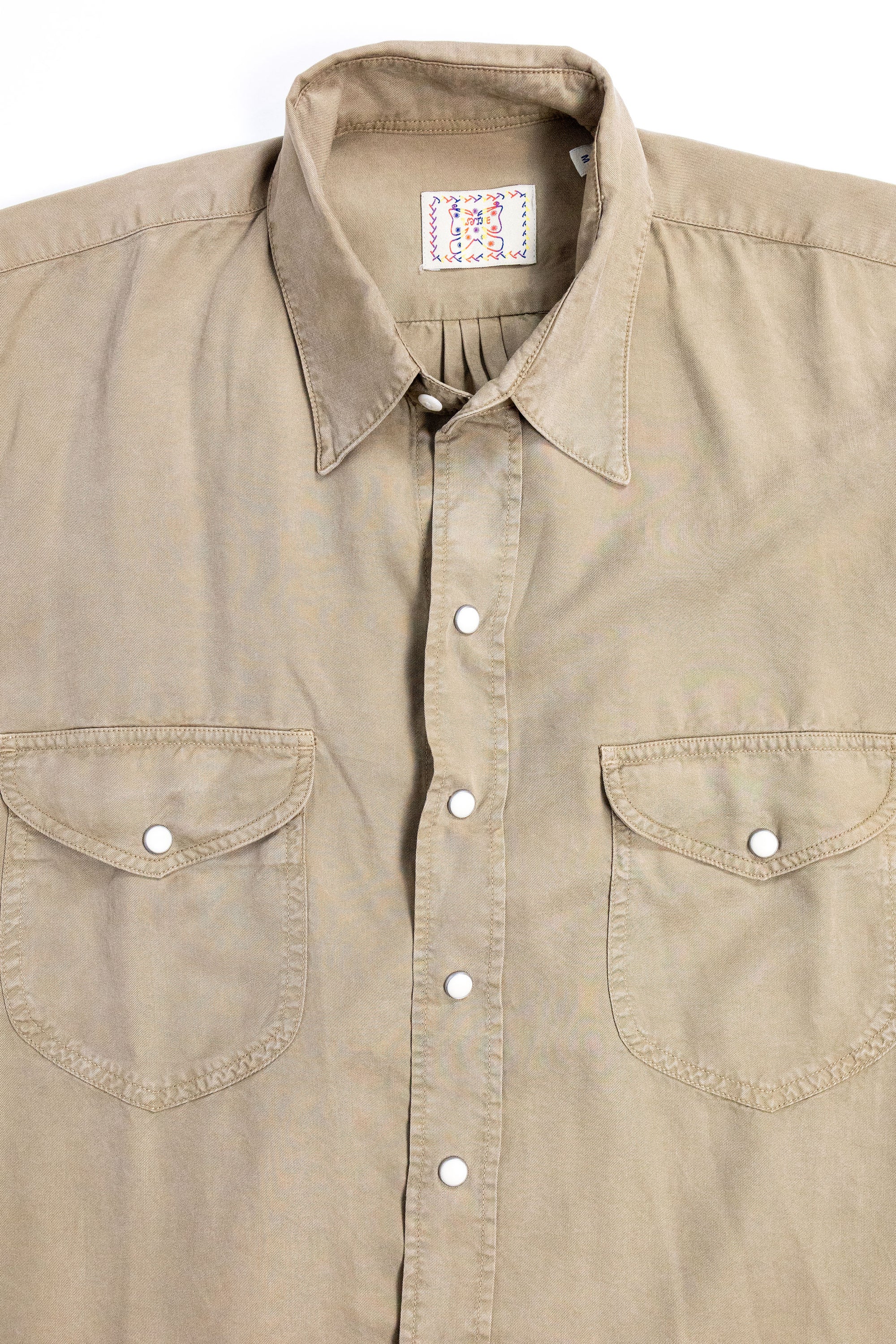 Wythe Tencel Gabardine Pearlsnap Shirt - Camp Khaki