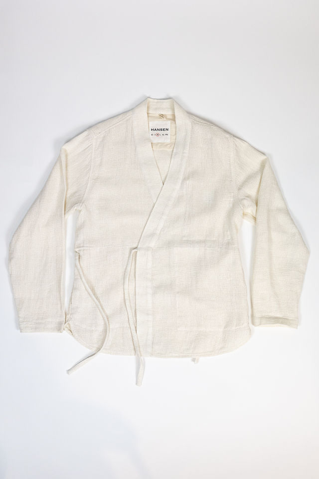 Hansen Garments Roman Loose Cut Eastern Jacket - Off White Gauze