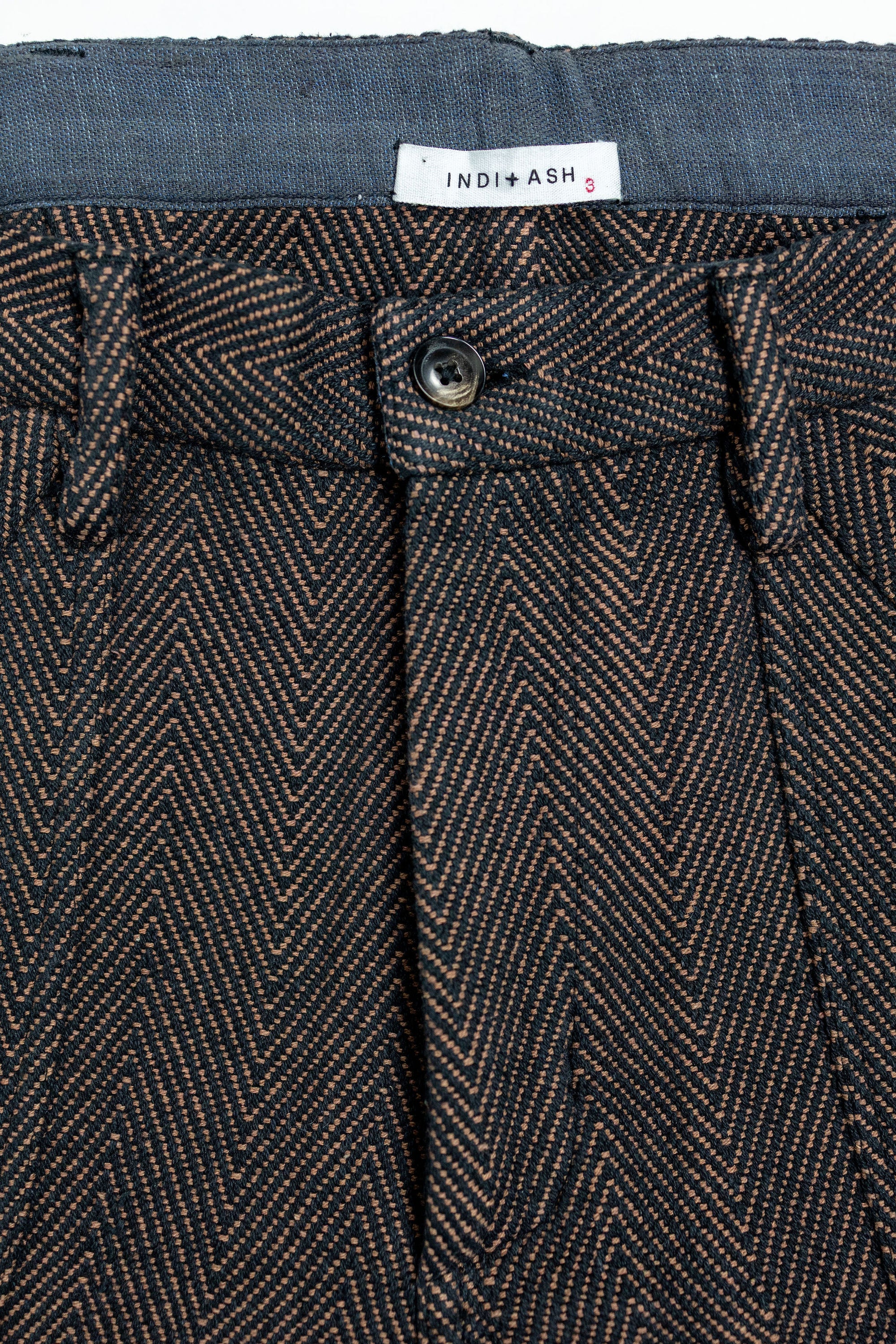 Indi + Ash Isaac Pant - Iron/Cutch Brick Handspun Herringbone
