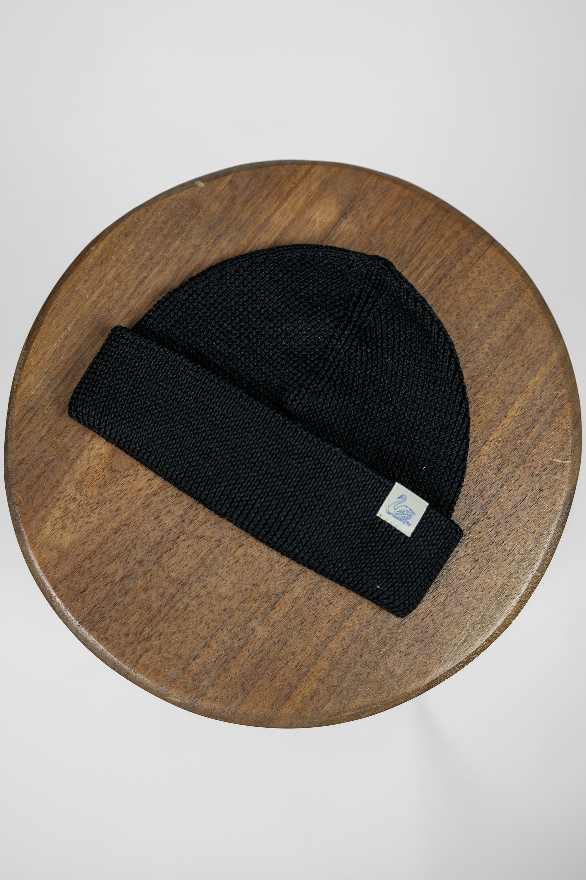 Merz b Schwanen MWBN05 Merino Wool Ribbed Watch Cap - Deep Black